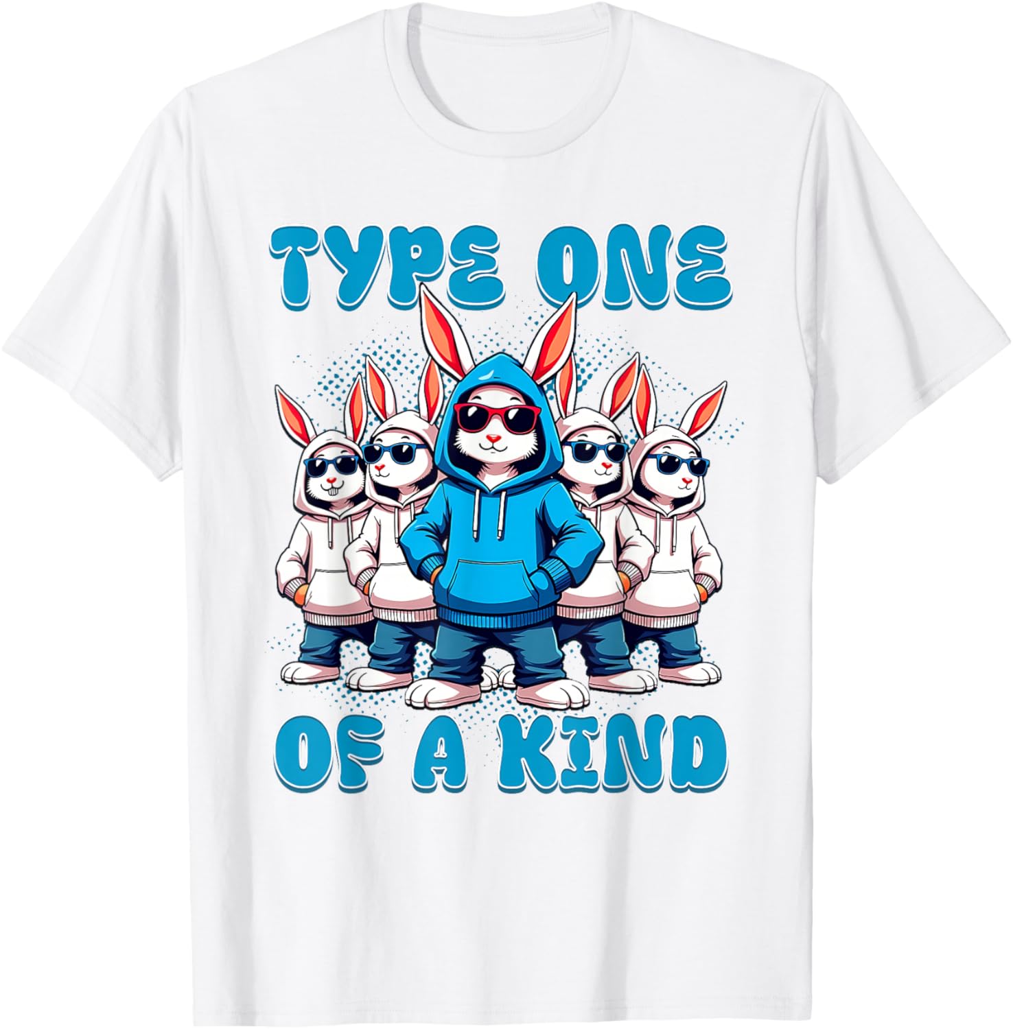 One Of A Kind Type 1 Diabetes Awareness Rabbit T-Shirt for Supporters - 21
