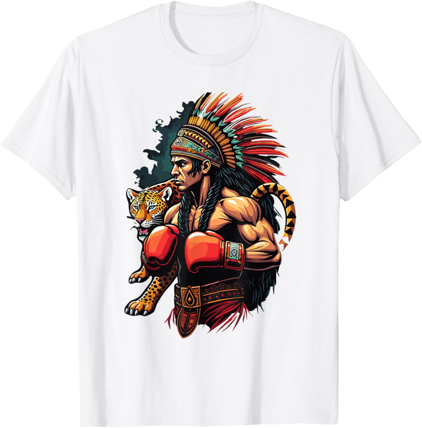 Inca Warrior Jaguar Spirit T-Shirt for Mexican Boxing Fans - 16