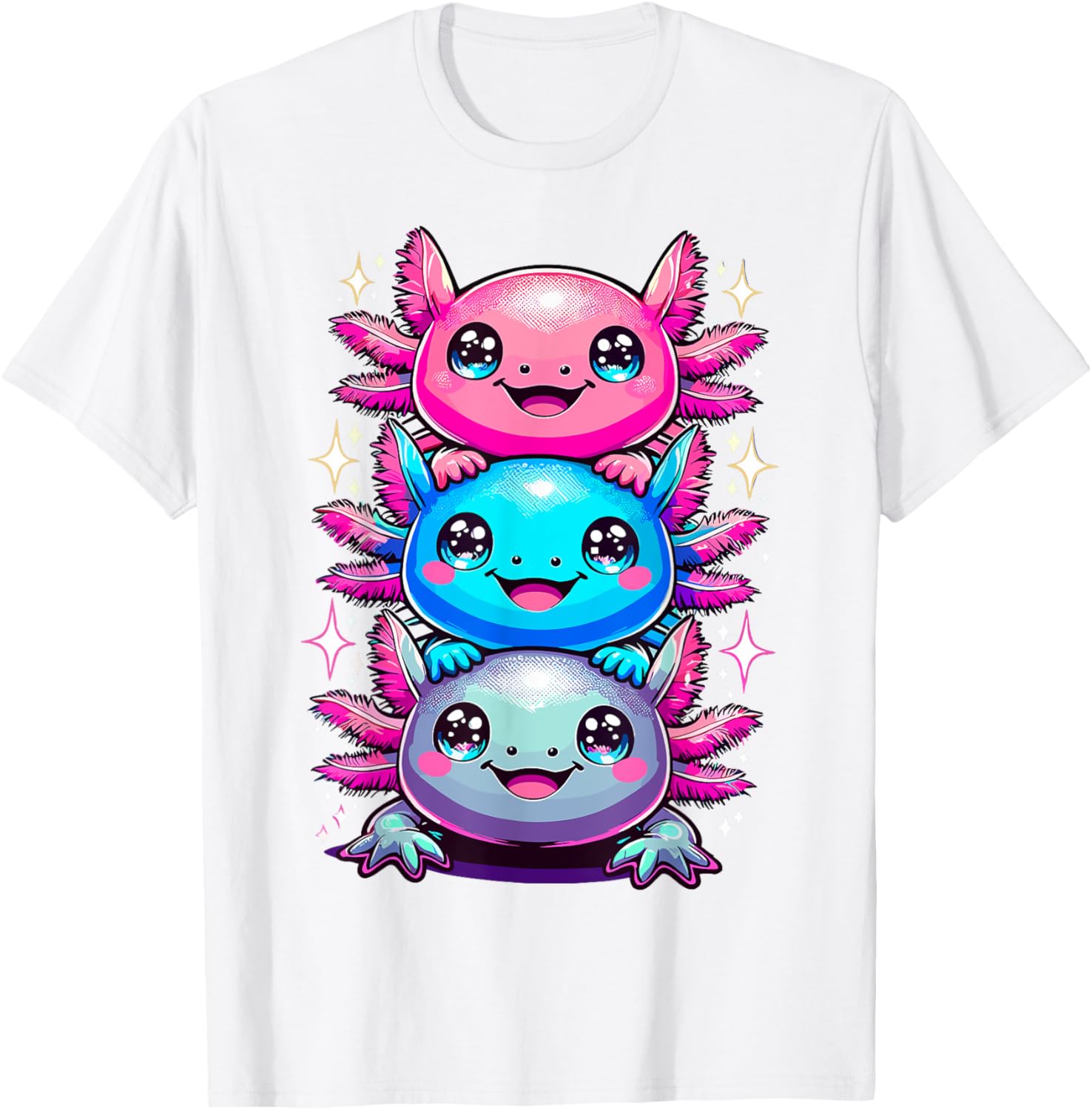 Colorful Axolotl Art T-Shirt for Nature Lovers and Animal Enthusiasts - 2