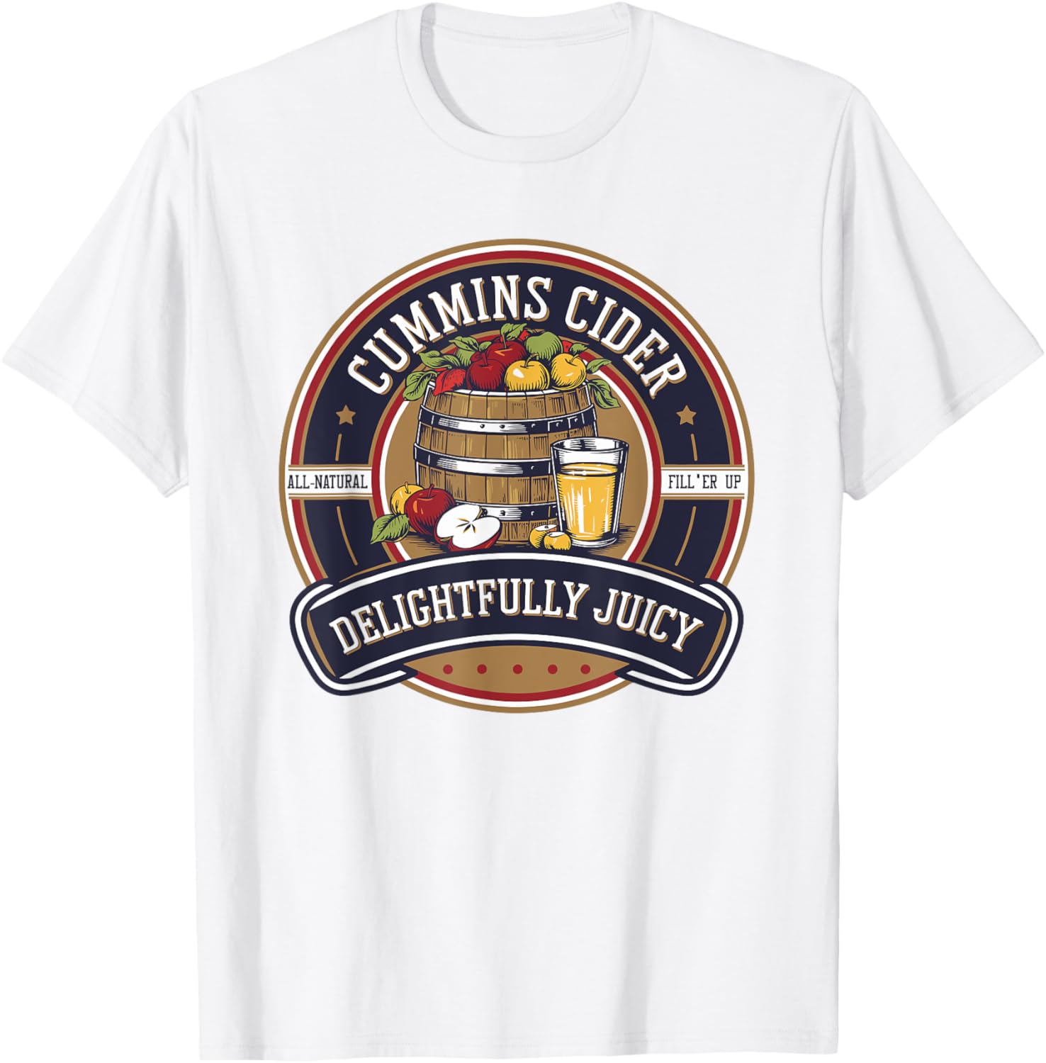 Haul Cummins Apple Cider Juicy Label Logo T-Shirt for Casual Style - 4