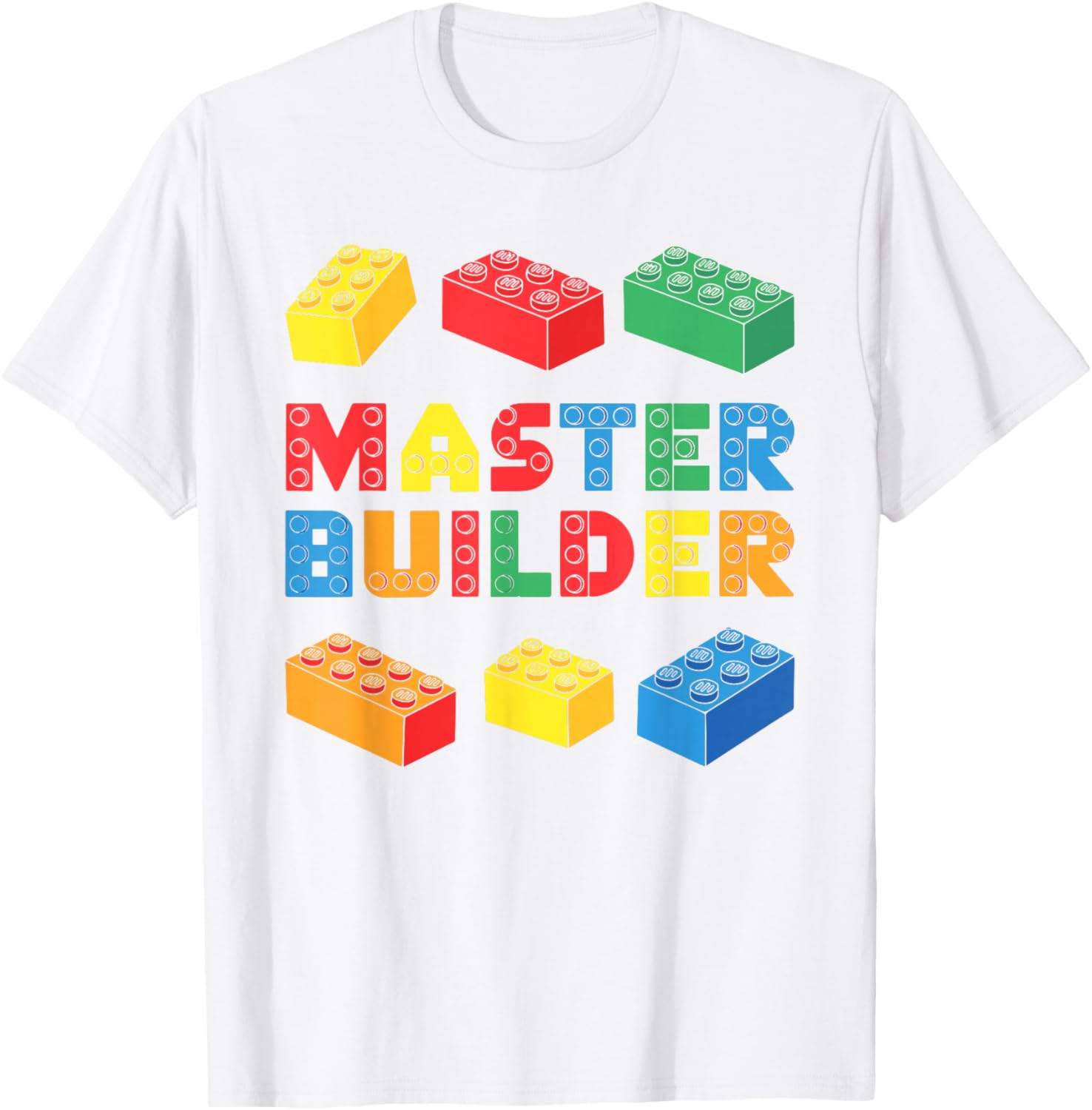 Master Builder T-Shirt for Kids and Adults with Fun Brick Design - 4