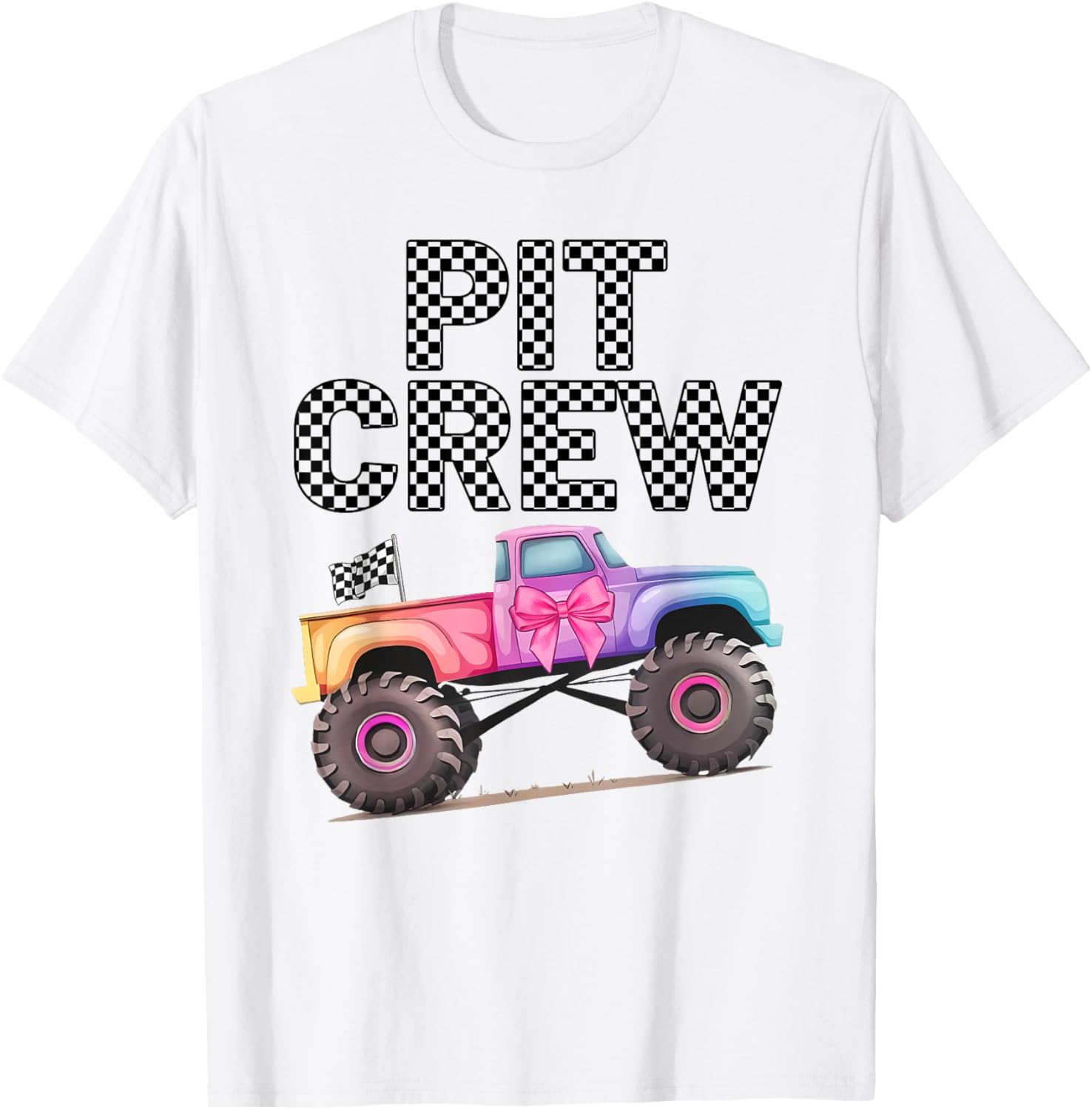Girls Monster Truck Crew Squad T-Shirt for Truck Lovers and Kids - 8