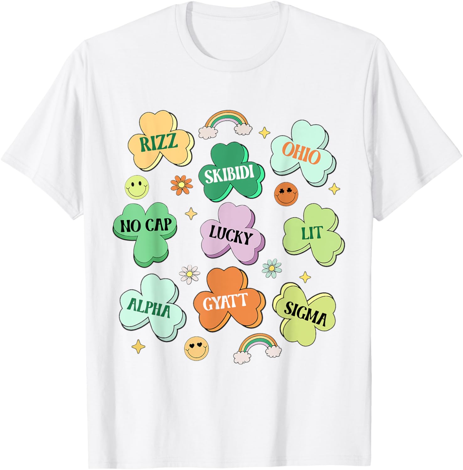 Funny Skibidi St Patricks Day Shamrock T-Shirt for Kids and Teens - 6