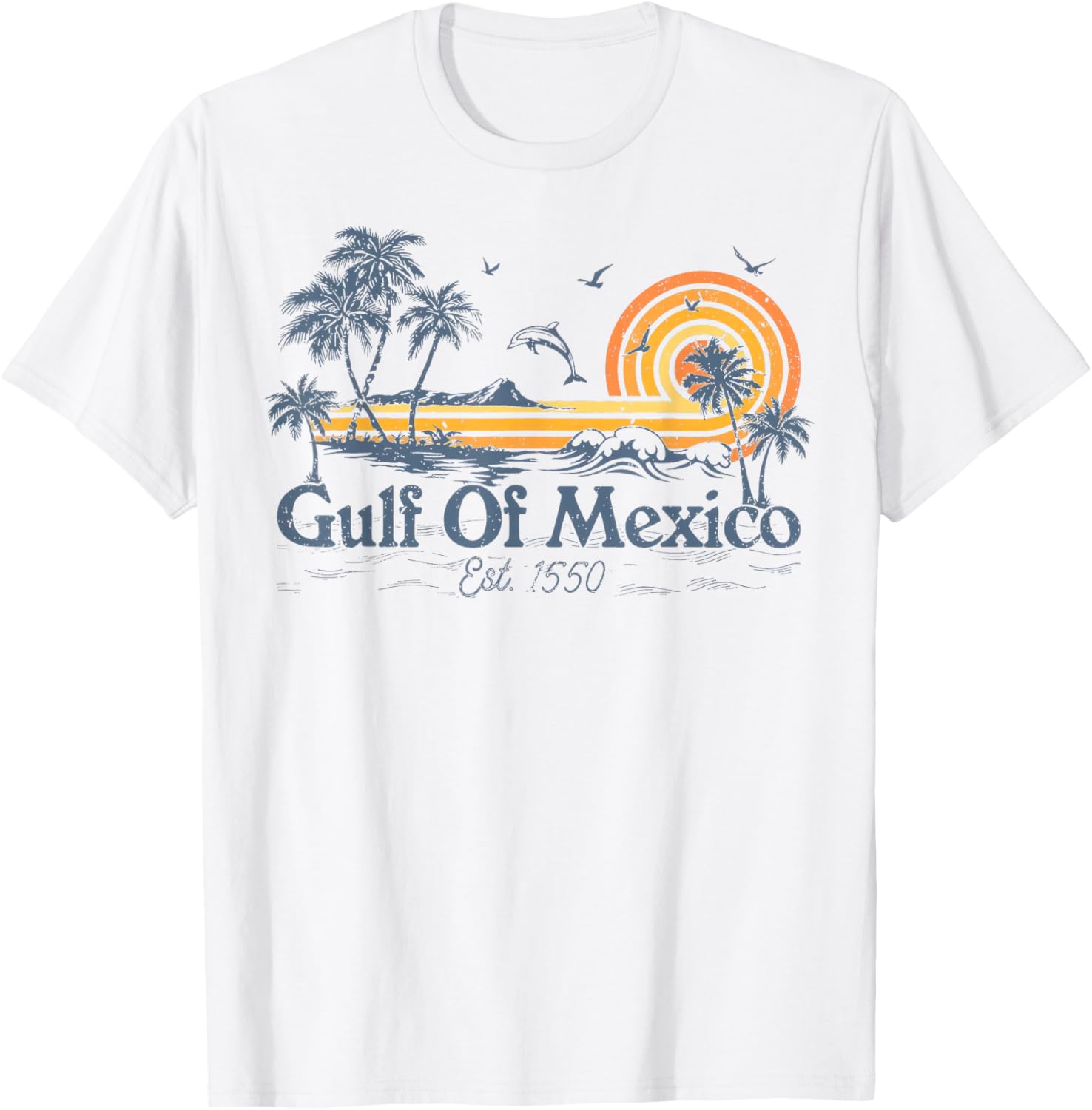 Gulf Of Mexico 1550 Vintage Mexican Flag Beach T-Shirt for Fun Days - 10