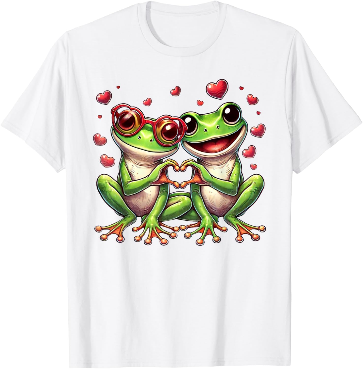 Funny Frog Heart Sign Valentine's T-Shirt for Women, Men, and Kids - 9