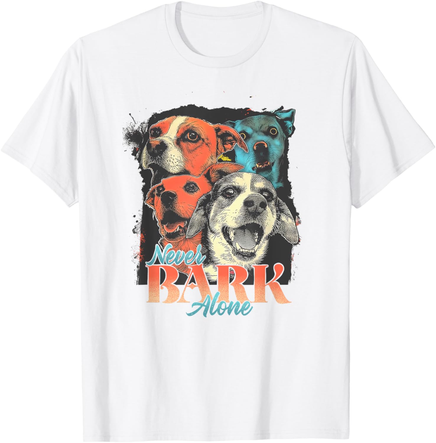 Funny Retro Beagle Graphic T-Shirt - Never Bark Alone Dog Lover Gift - 2