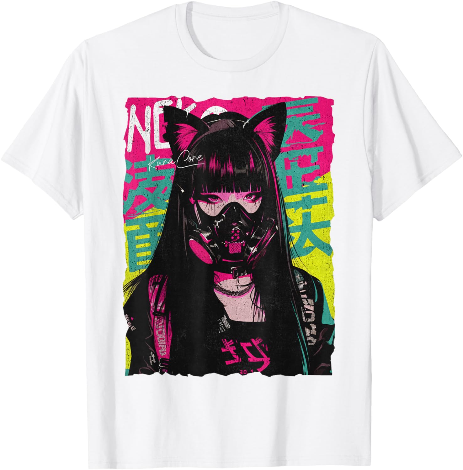 Japan Streetwear Cyberpunk Neko Anime T-Shirt for Stylish Techwear Fans - 2