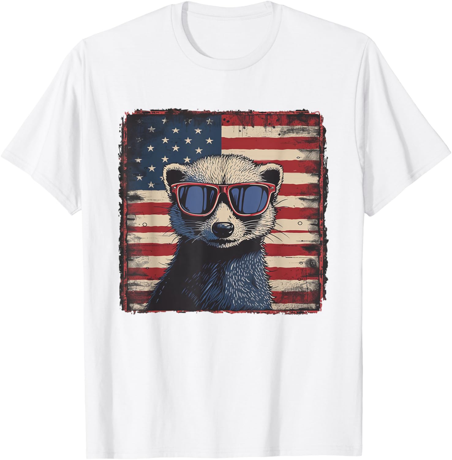 Patriotic Ferret USA Flag Shirt for 4th of July Fun Lovers - 27