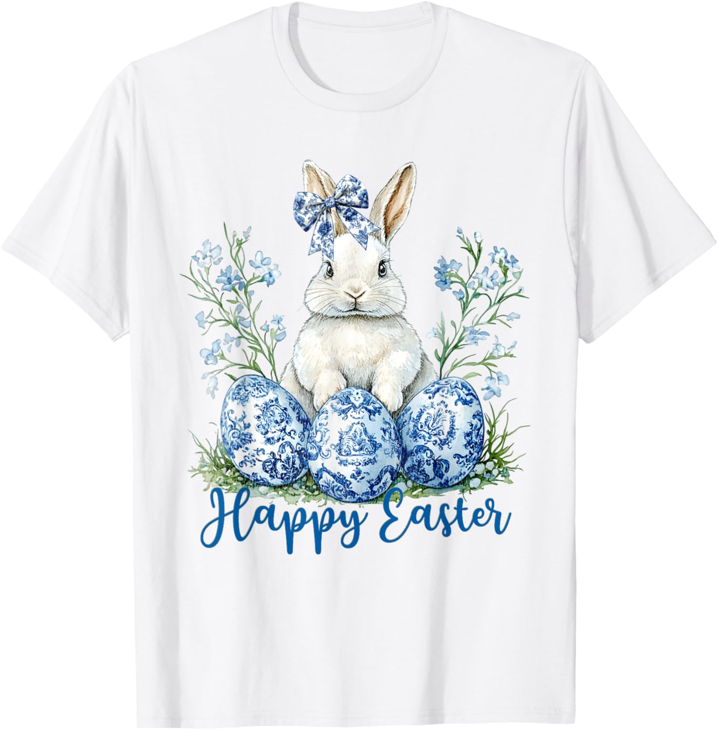 Happy Easter Bunny T-Shirt for Women and Kids Cute Egg Design - 11