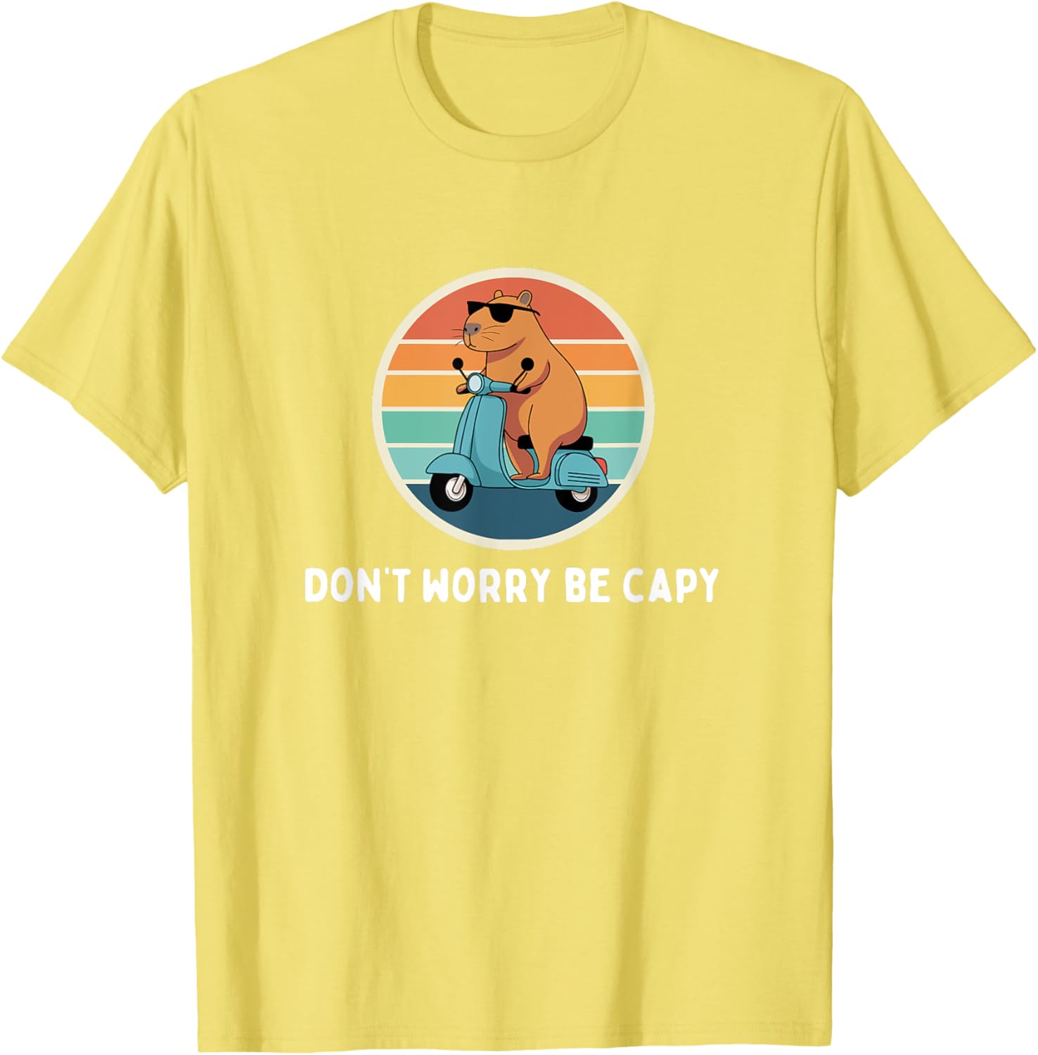 Funny Capybara T-Shirt Don't Worry Be Capy Cute Rodent Apparel - 14