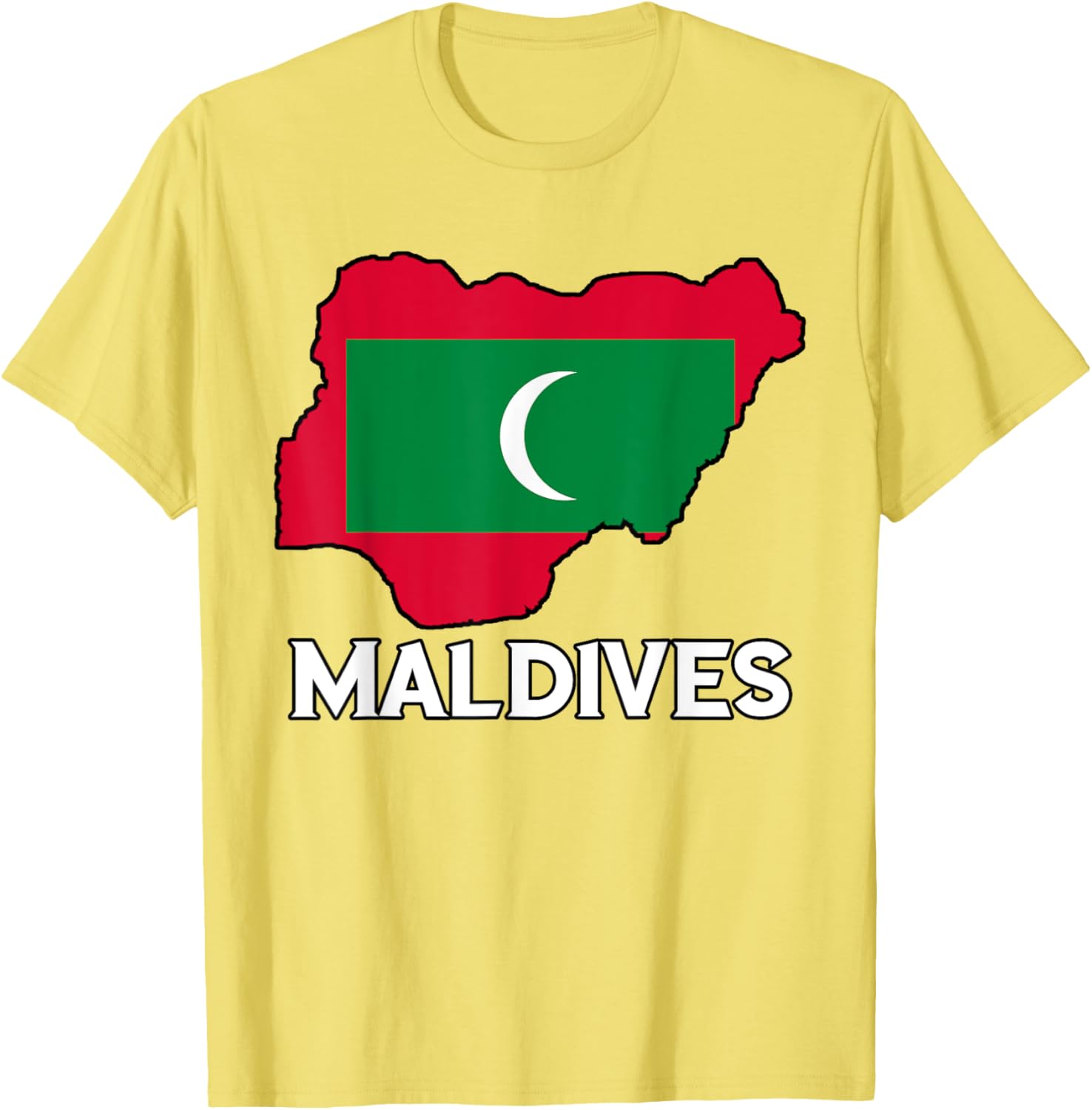 Maldivian Pride Flag Map T-Shirt for Comfort and Style in Clothing - 1