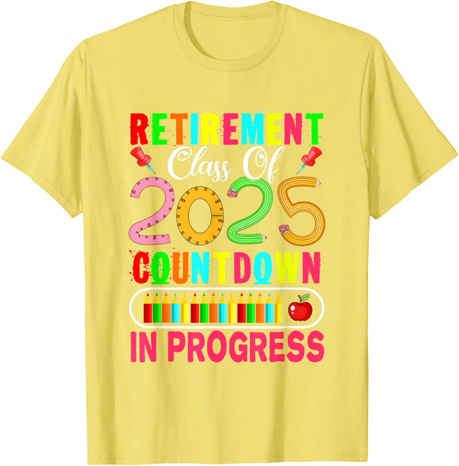 Colorful Retirement Class Of 2025 Countdown T-Shirt for Celebrations - 8