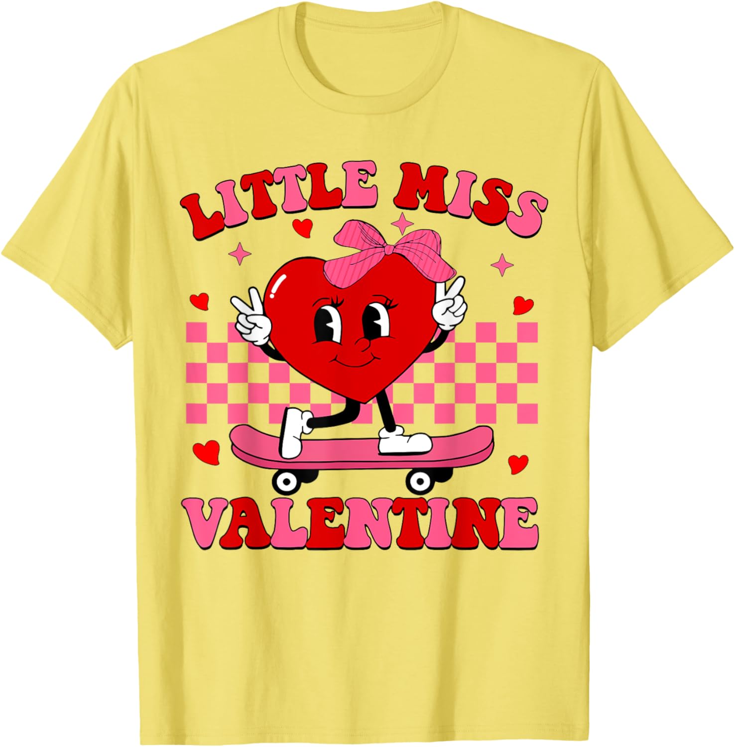 Little Miss Valentine Heart Skateboard T-Shirt for Fun-Loving Women - 9