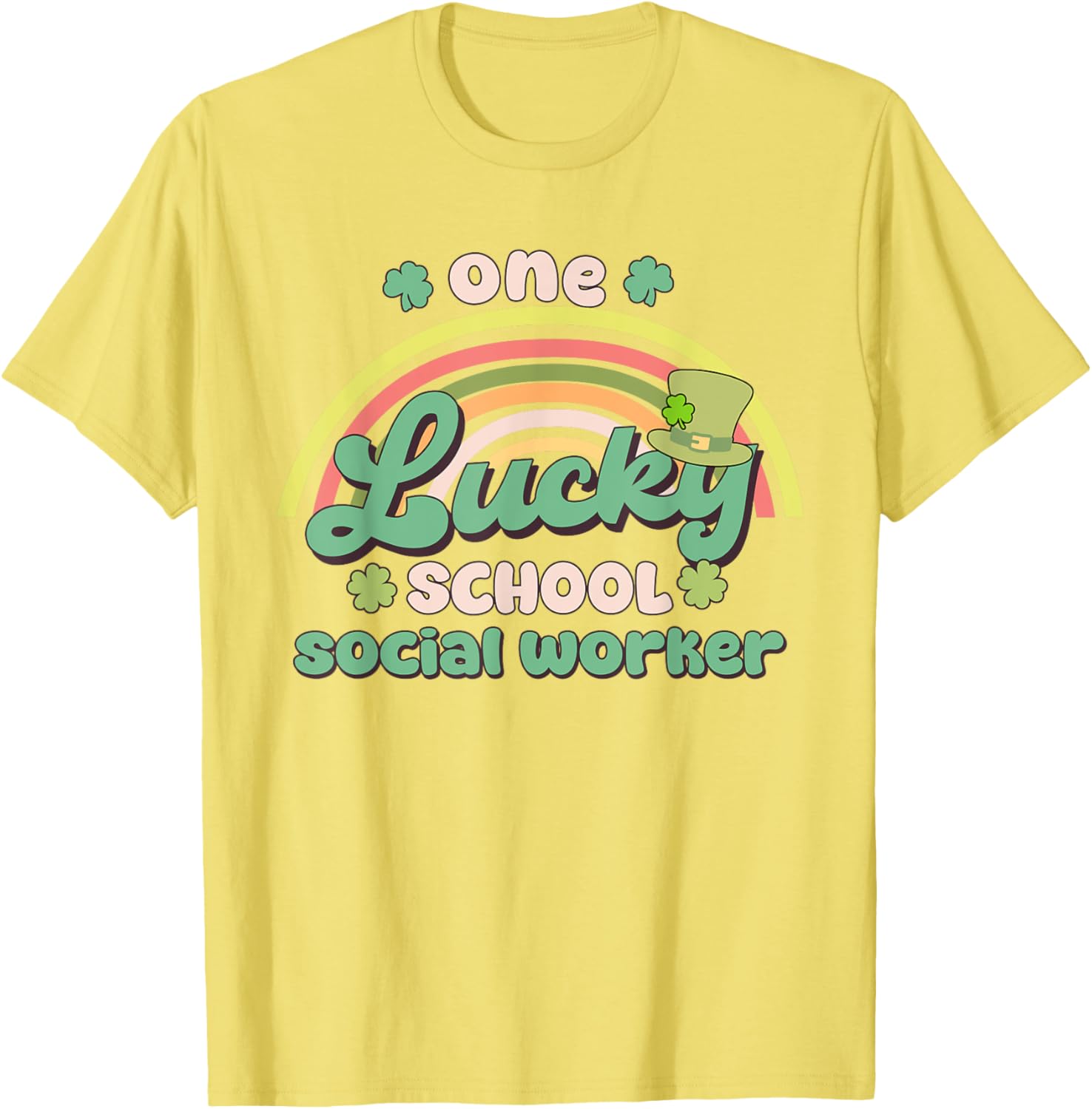 One Lucky School Social Worker St Patricks Day T-Shirt for Fun Celebration - 2