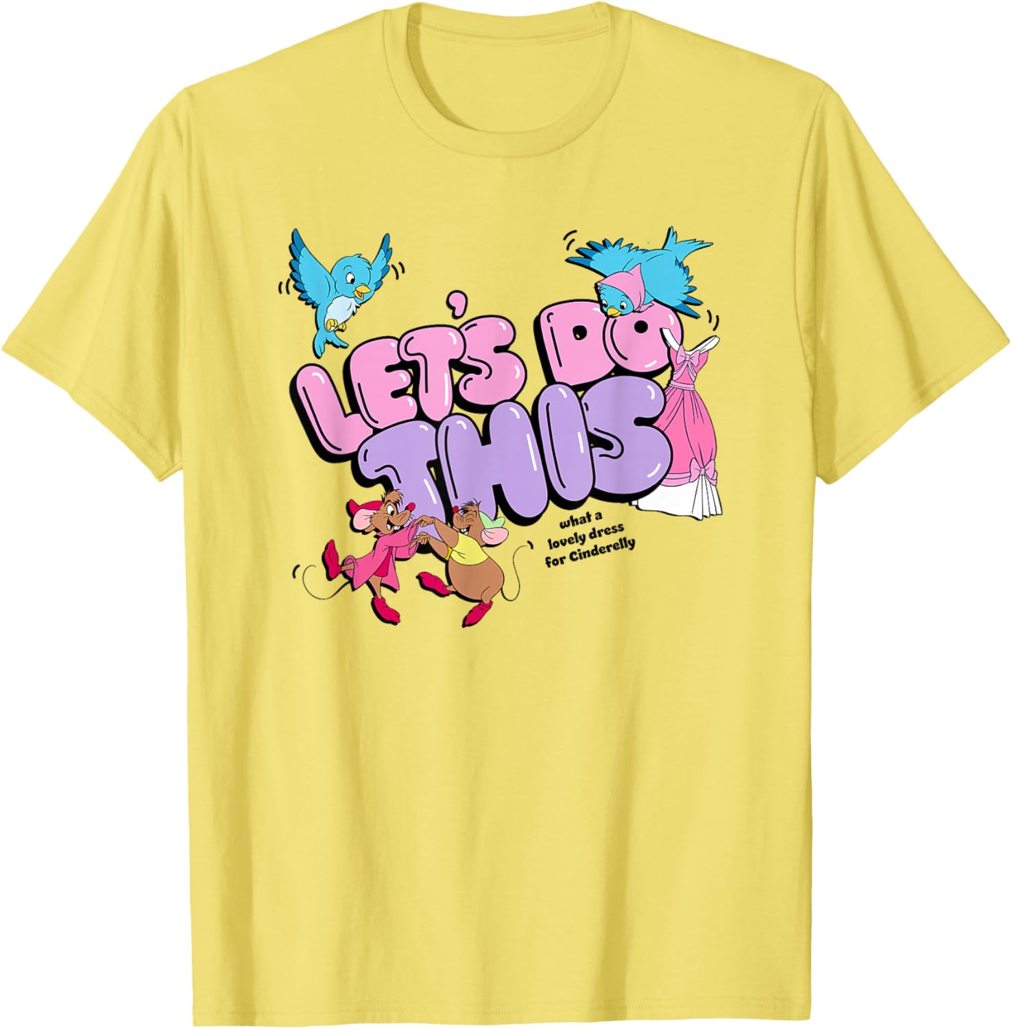 Disney Cinderella Friends Lovely Dress Logo T-Shirt for Kids and Adults - 3