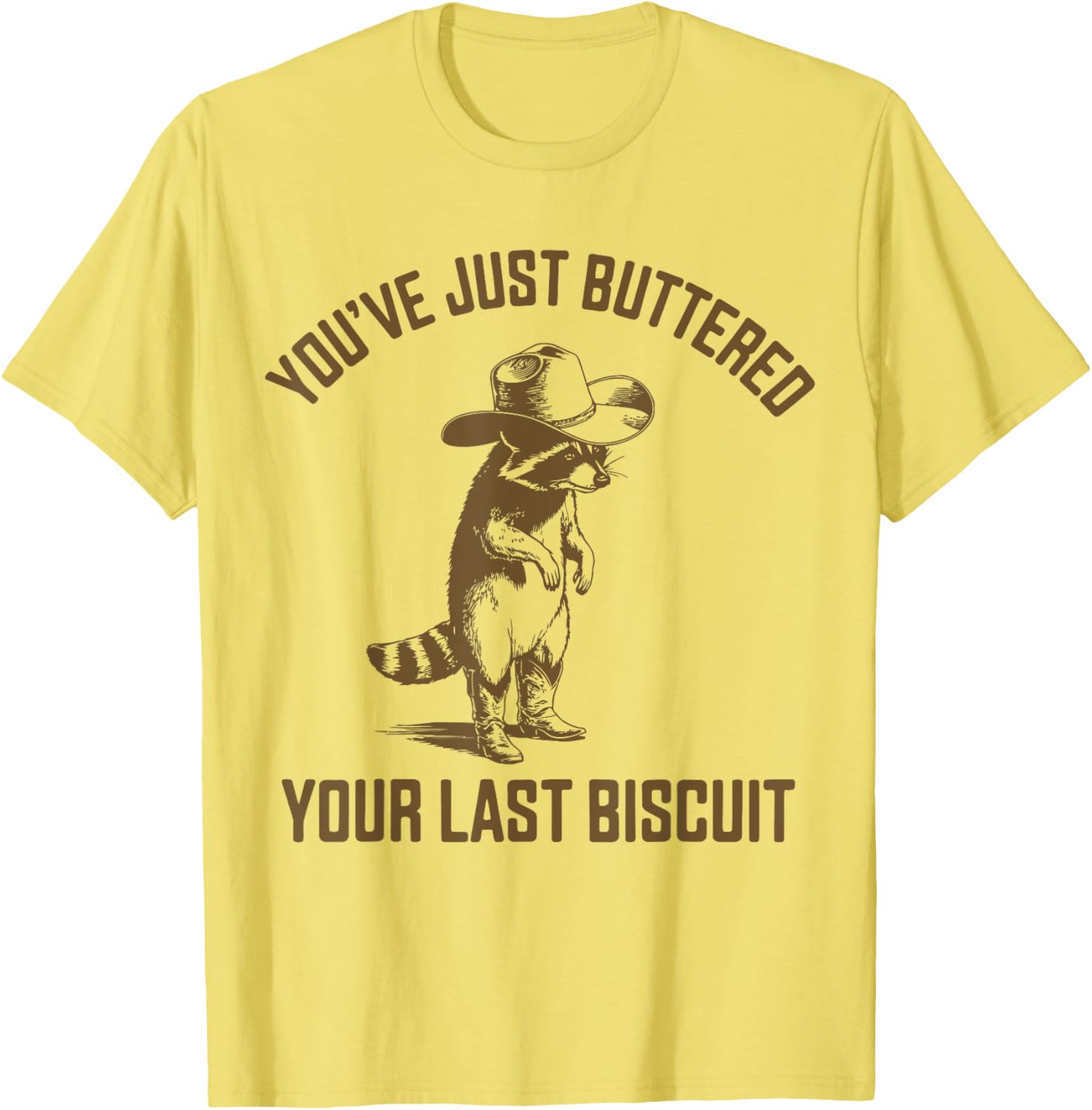 Funny Cowboy Raccoon T-Shirt Perfect for Biscuit Lovers and Humor Fans - 9
