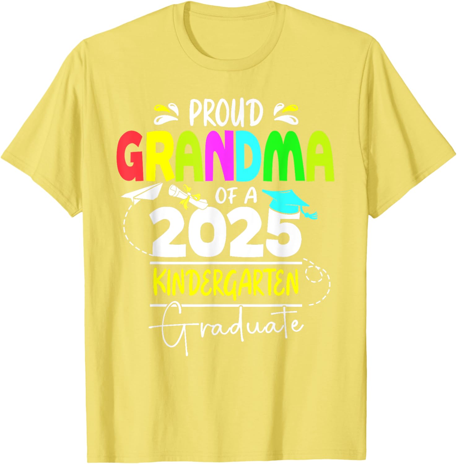 Proud Grandma 2025 Kindergarten Graduate T-Shirt for Celebrating Success - 10