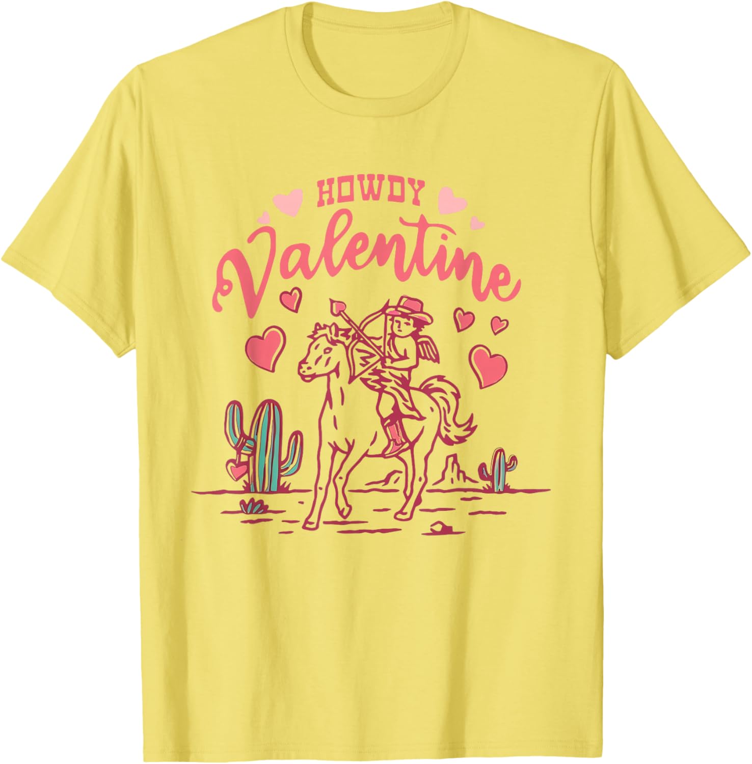 Retro Western Valentine Cowgirl T-Shirt for Kids and Adults - White - 6