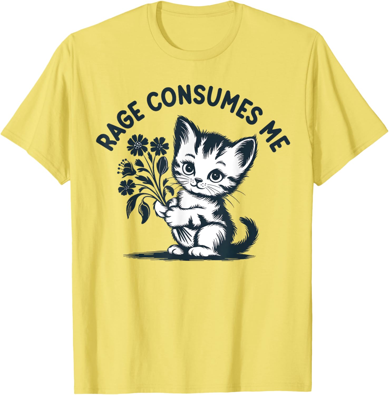 Cat Rage Consumes Me Funny T-Shirt for Men and Women - Stylish Pet Lover Tee - 1