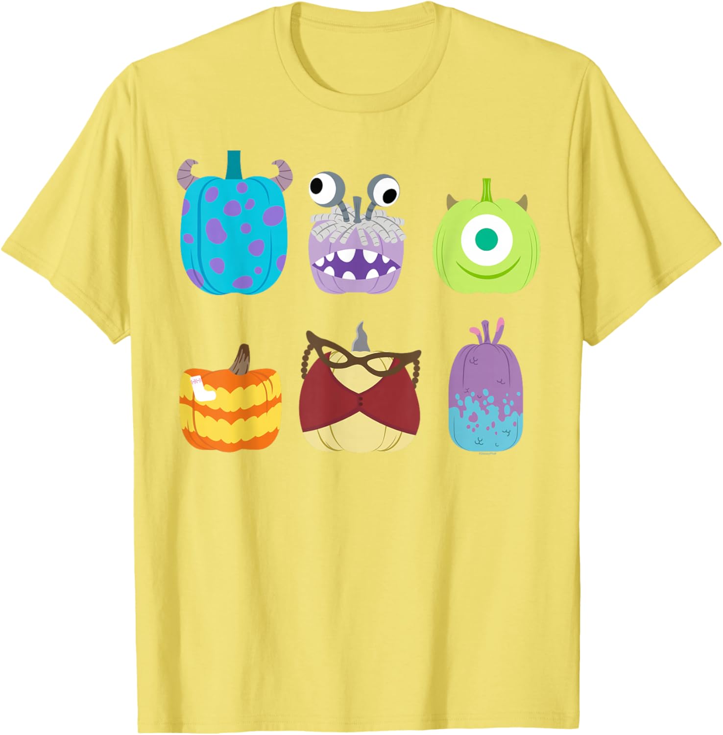 Disney Pixar Monsters Inc Halloween Pumpkin Grid T-Shirt for Kids and Adults - 18