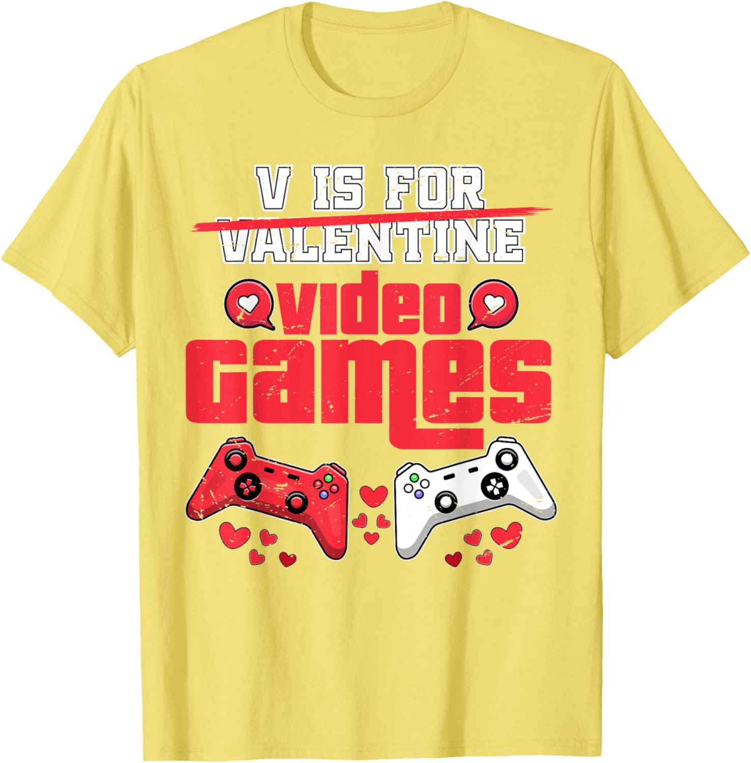 V Is For Video Games Men's Valentine's Day T-Shirt for Gamers - 9