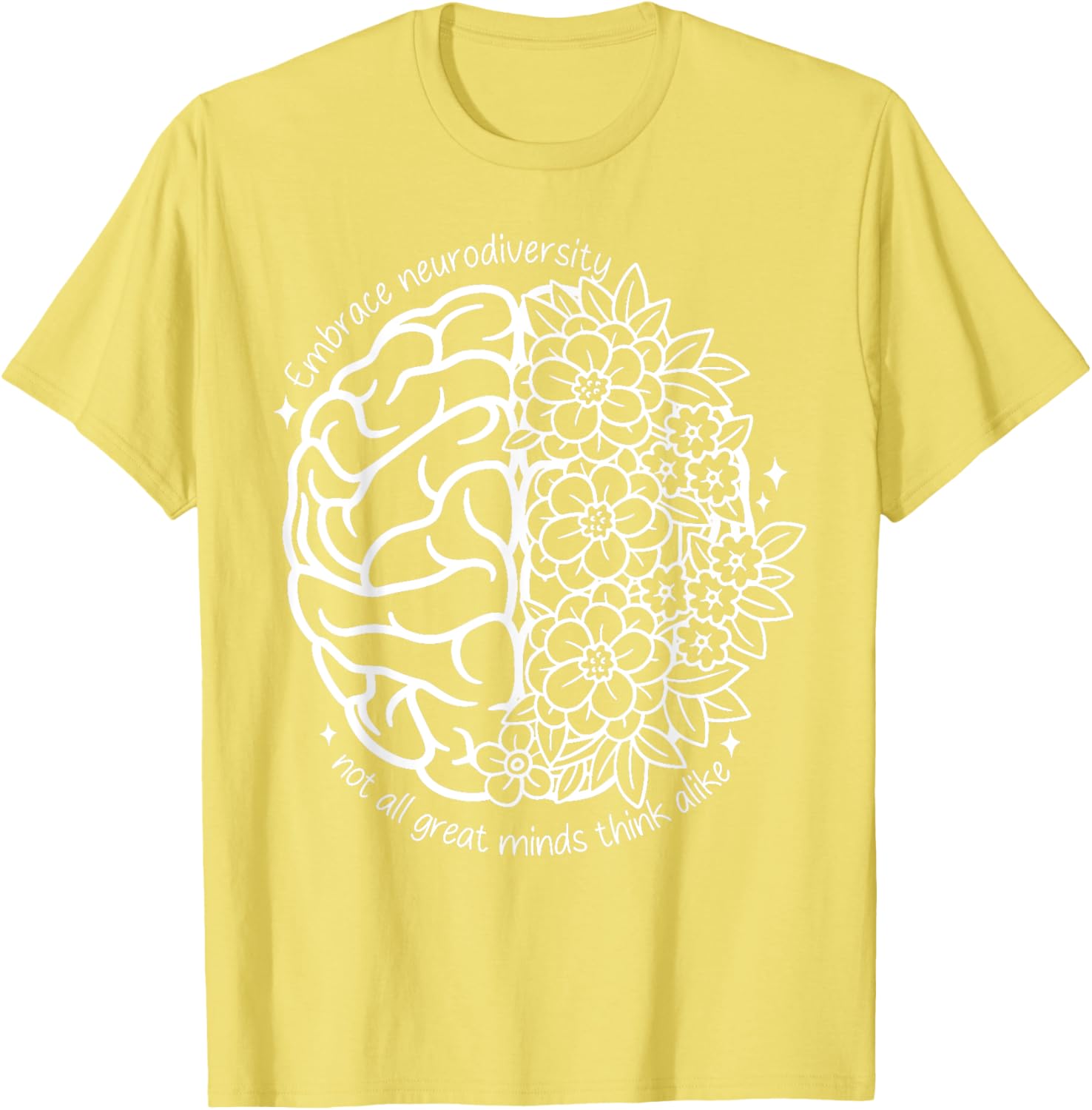 Embrace Neurodiversity Autism Awareness Brain Flower Support T-Shirt - 18