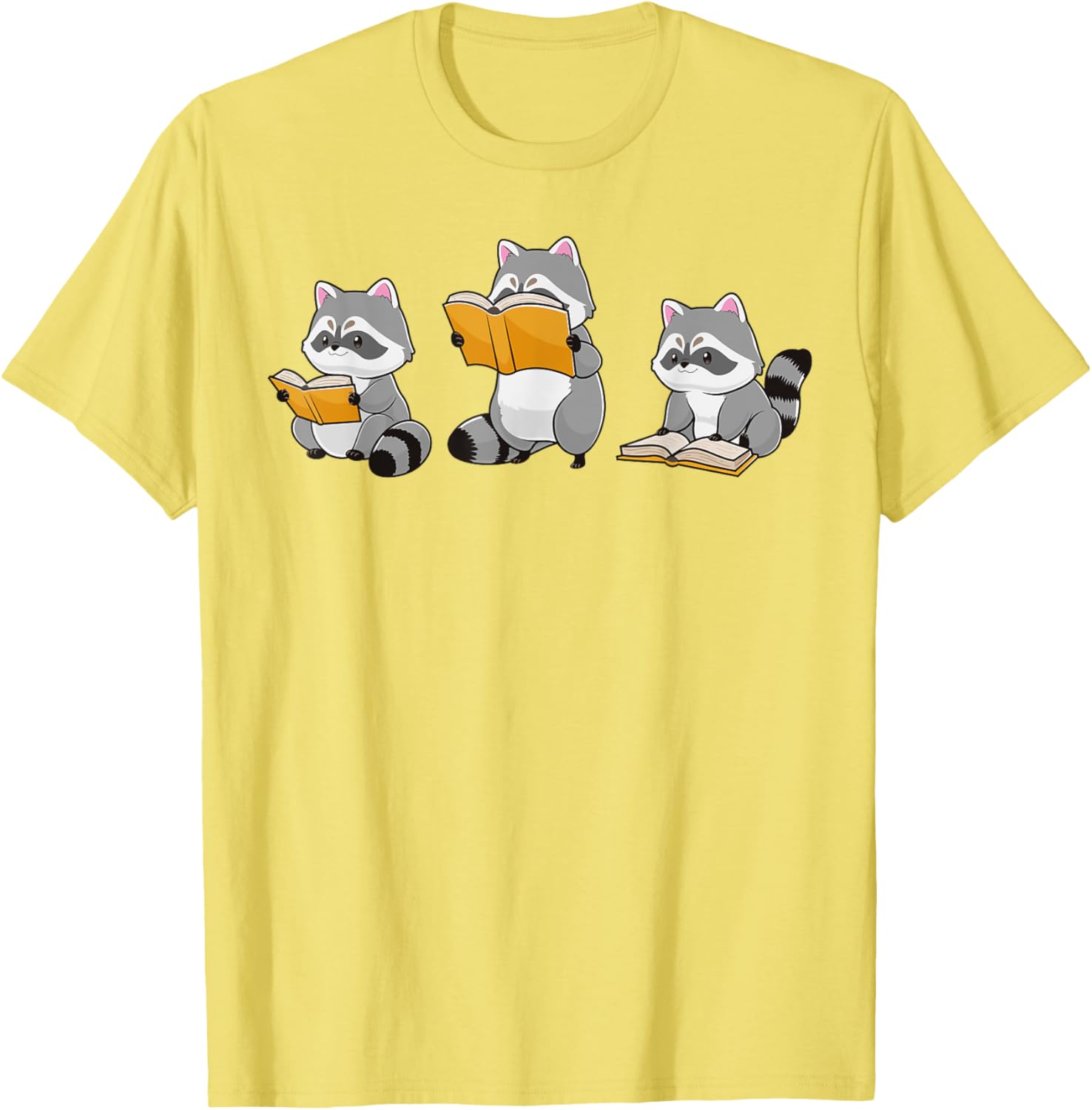 Cute Raccoon Reading Books T-Shirt for Book Lovers and Bookworms - 7