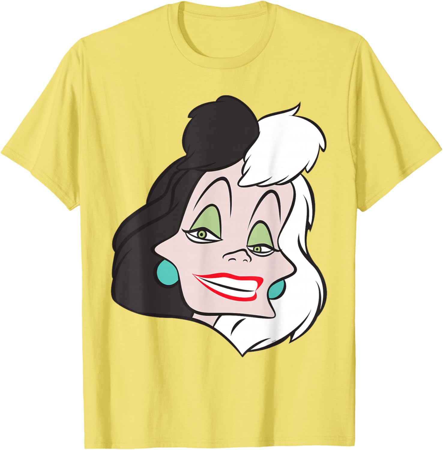 Fashionable Cruella De Vil Big Face T-Shirt for Disney Villains Fans - 11