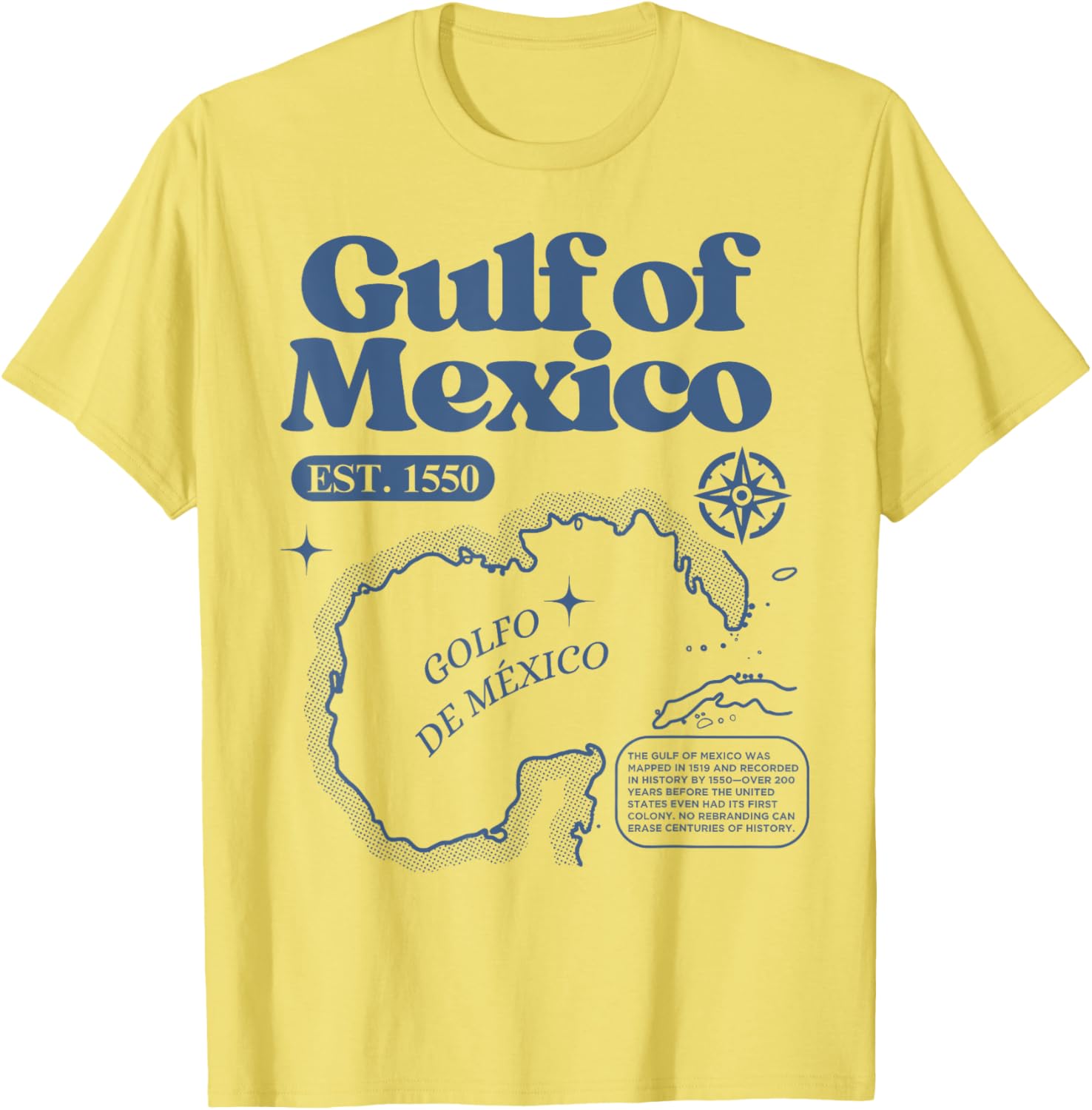 Vintage Gulf of Mexico 1550 Map T-Shirt for History Lovers - 14