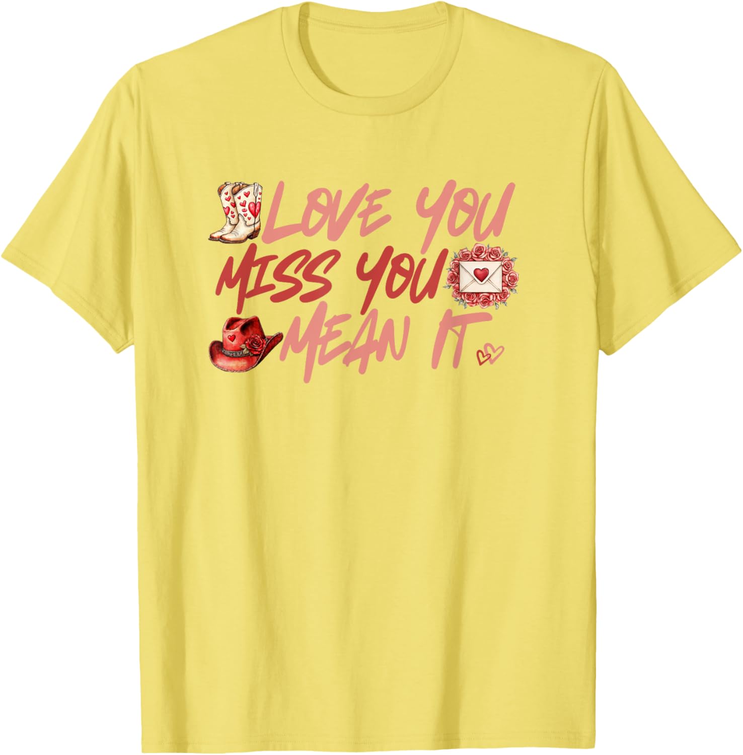 Cowgirl Boots Hat Hearts Roses T-Shirt Stylish Western Fashion Apparel - 12