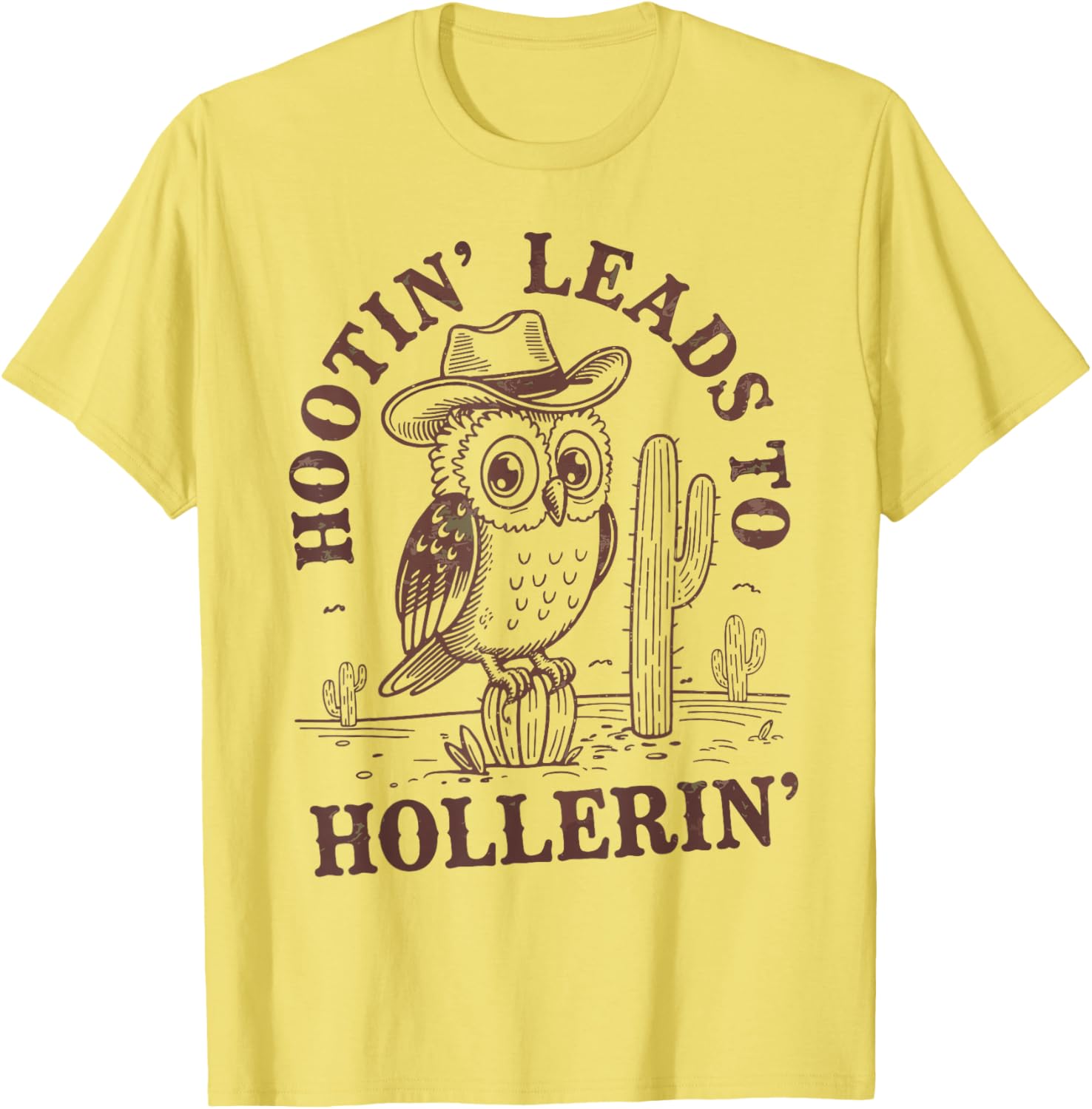 Funny Cowboy Owl T-Shirt Hootin Leads To Hollerin - Perfect Gift for Bird Lovers - 9