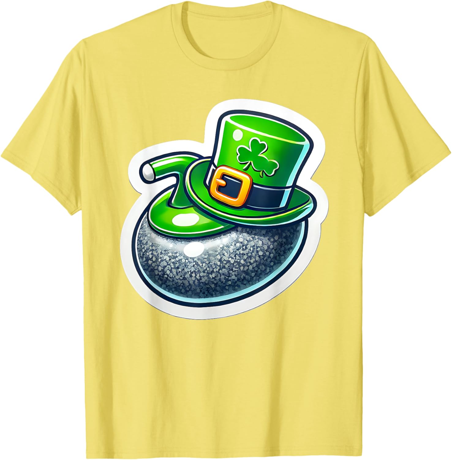 St. Patrick's Day Curling Stone Hat Irish Spirit Funny T-Shirt for Fun - 24