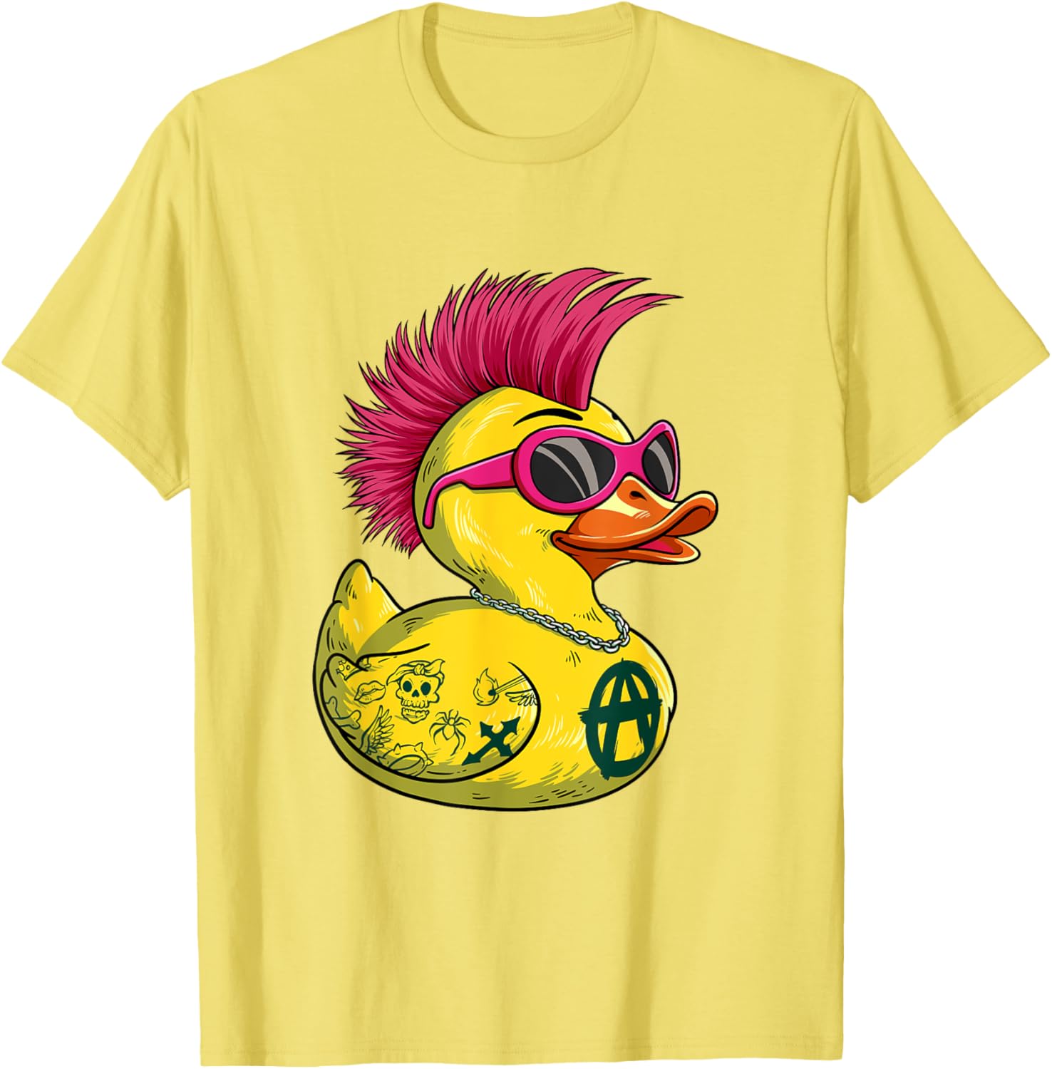 Punk Duck Rocker T-Shirt for Bold Style Lovers - Unique Fashion Statement - 16