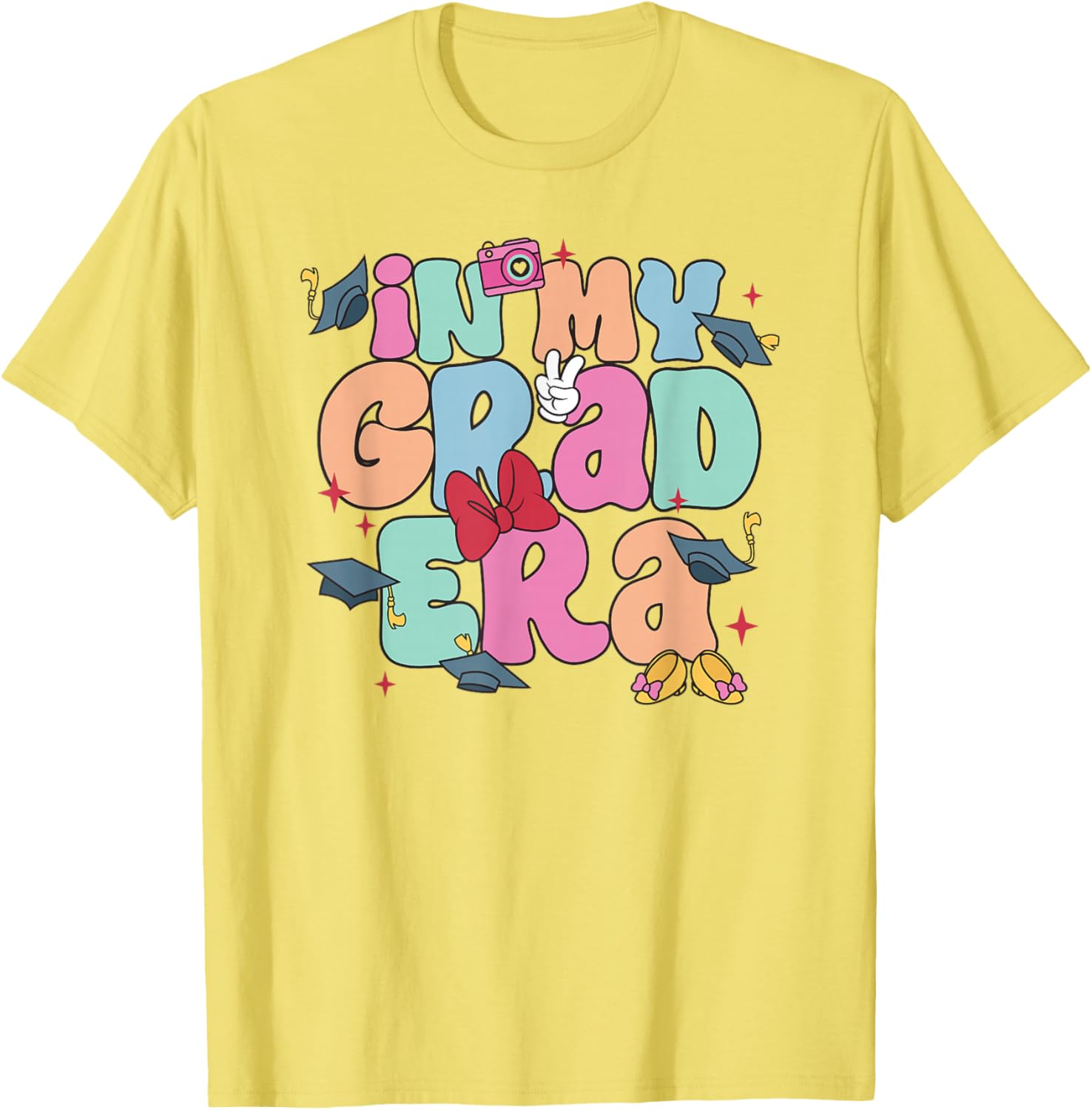 Disney Minnie Mouse Cute Colorful Chest Logo T-Shirt for Women - 4