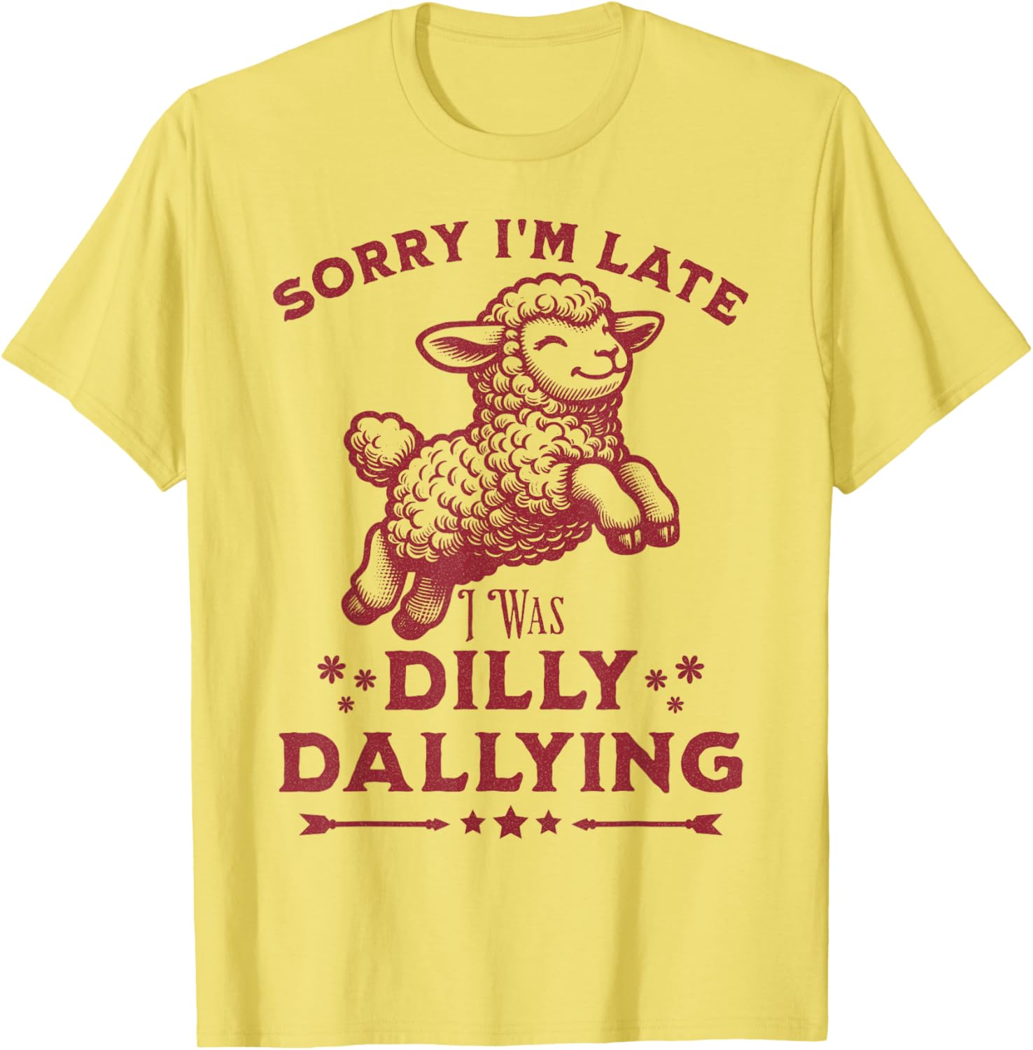 Cute Lamb Sorry I'm Late Dilly Dallying Baby T-Shirt for Kids - 8