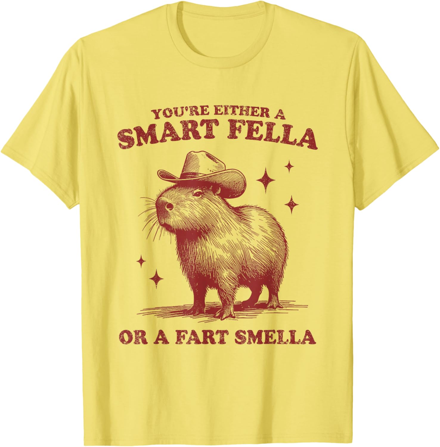 Funny Capybara T-Shirt - You're Either Smart or a Fart Smella Tee - 11