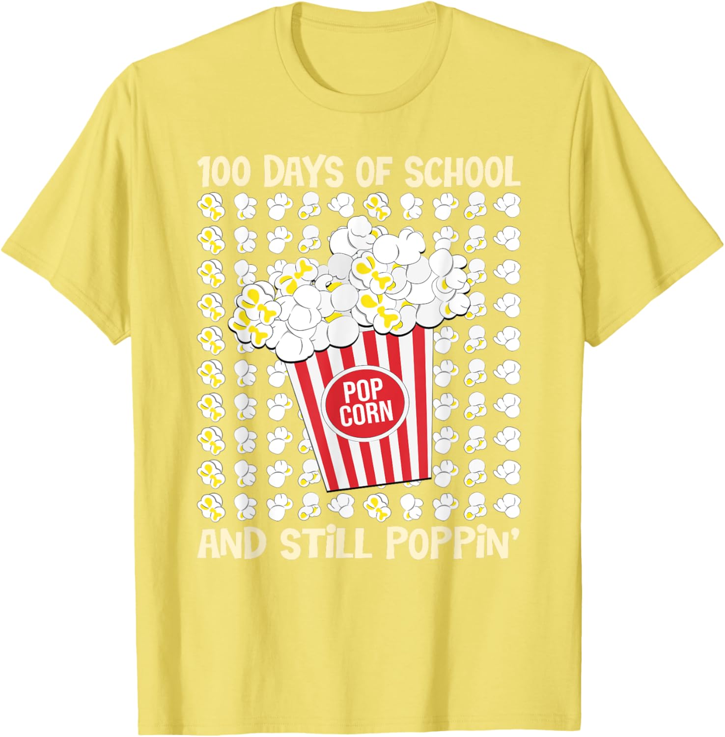 100 Days of School Loving Popcorn T-Shirt for Kids and Adults - 1