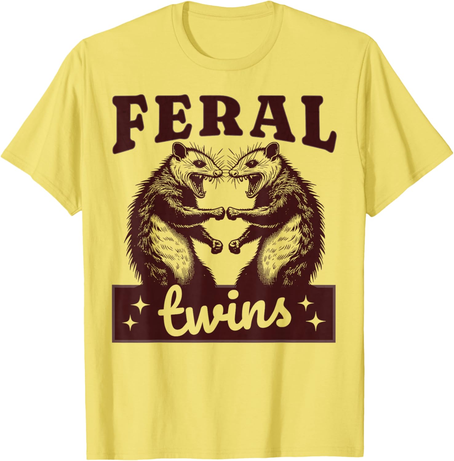 Cute Possum Feral Besties Matching Twins T-Shirts for Kids and Toddlers - 12