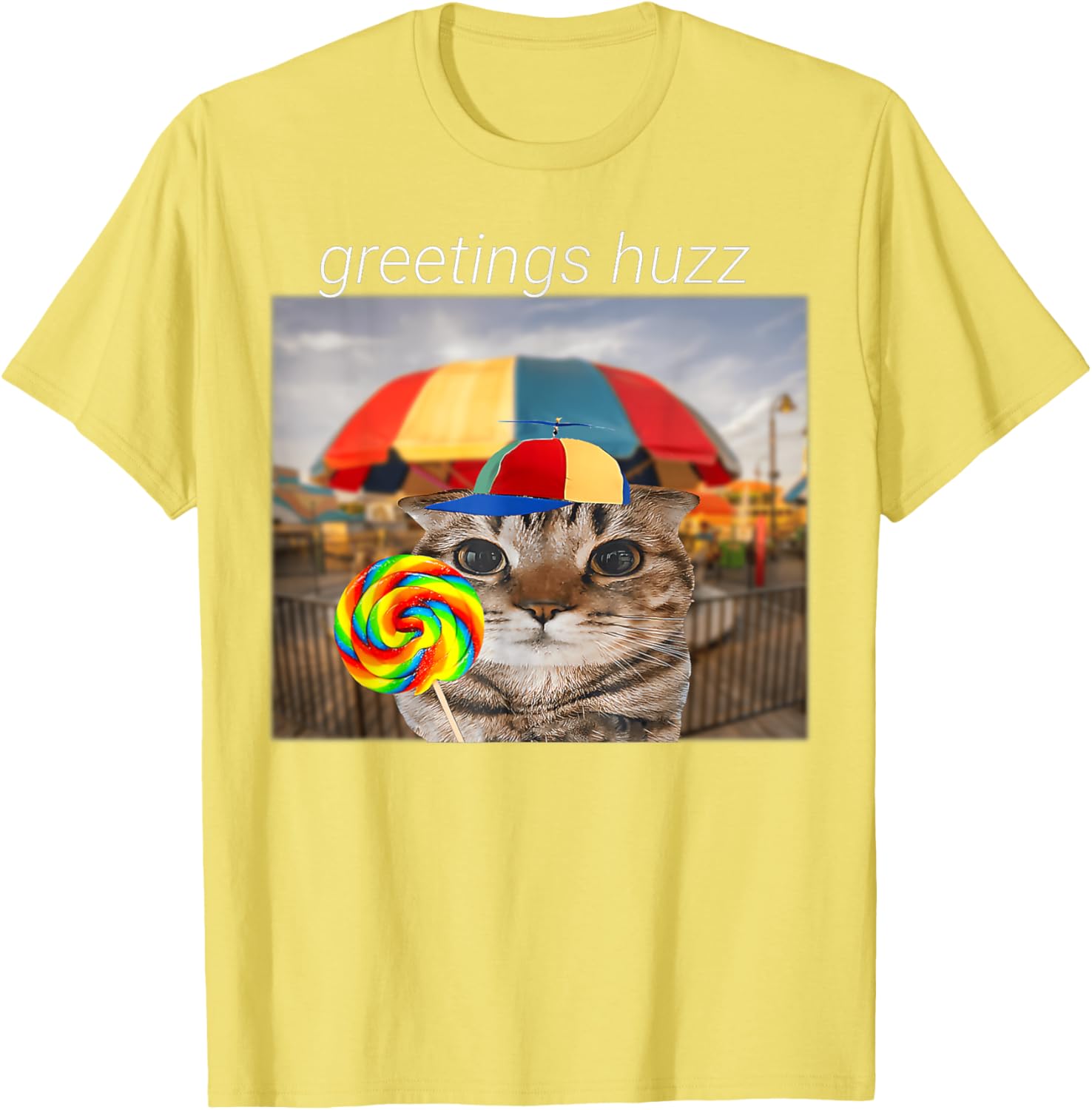 Funny Cat Huzz Meme T-Shirt for Men and Women - Cute Lollipop Design - 12
