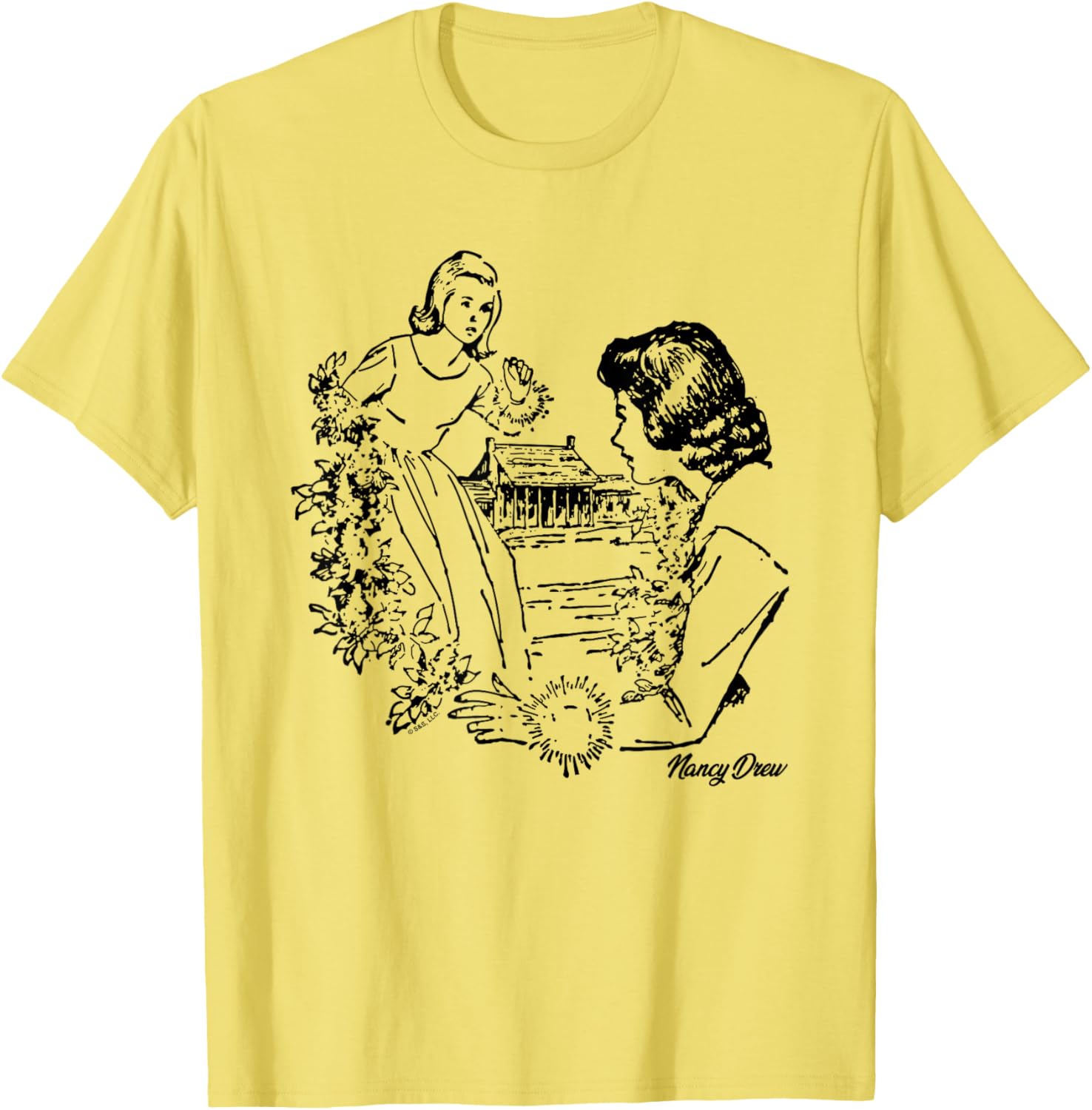 Nancy Drew Garden Illustration T-Shirt - Chic and Stylish Women's Apparel - 7