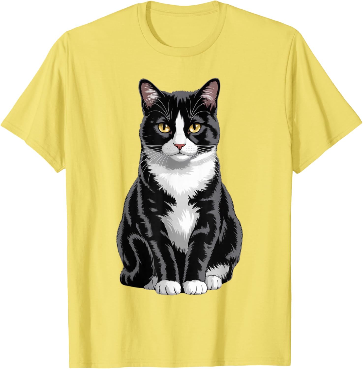 Majestic Tuxedo Cat Art T-Shirt for Cat Lovers - Unisex Kids and Adults - 26