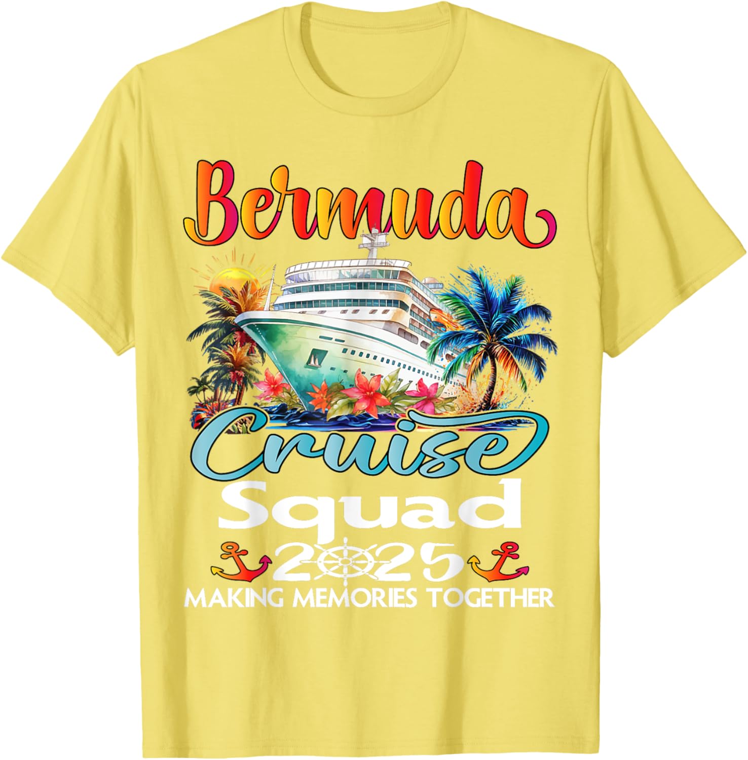 Bermuda Cruise Squad 2025 Family T-Shirt for Fun Adventures at Sea - 5