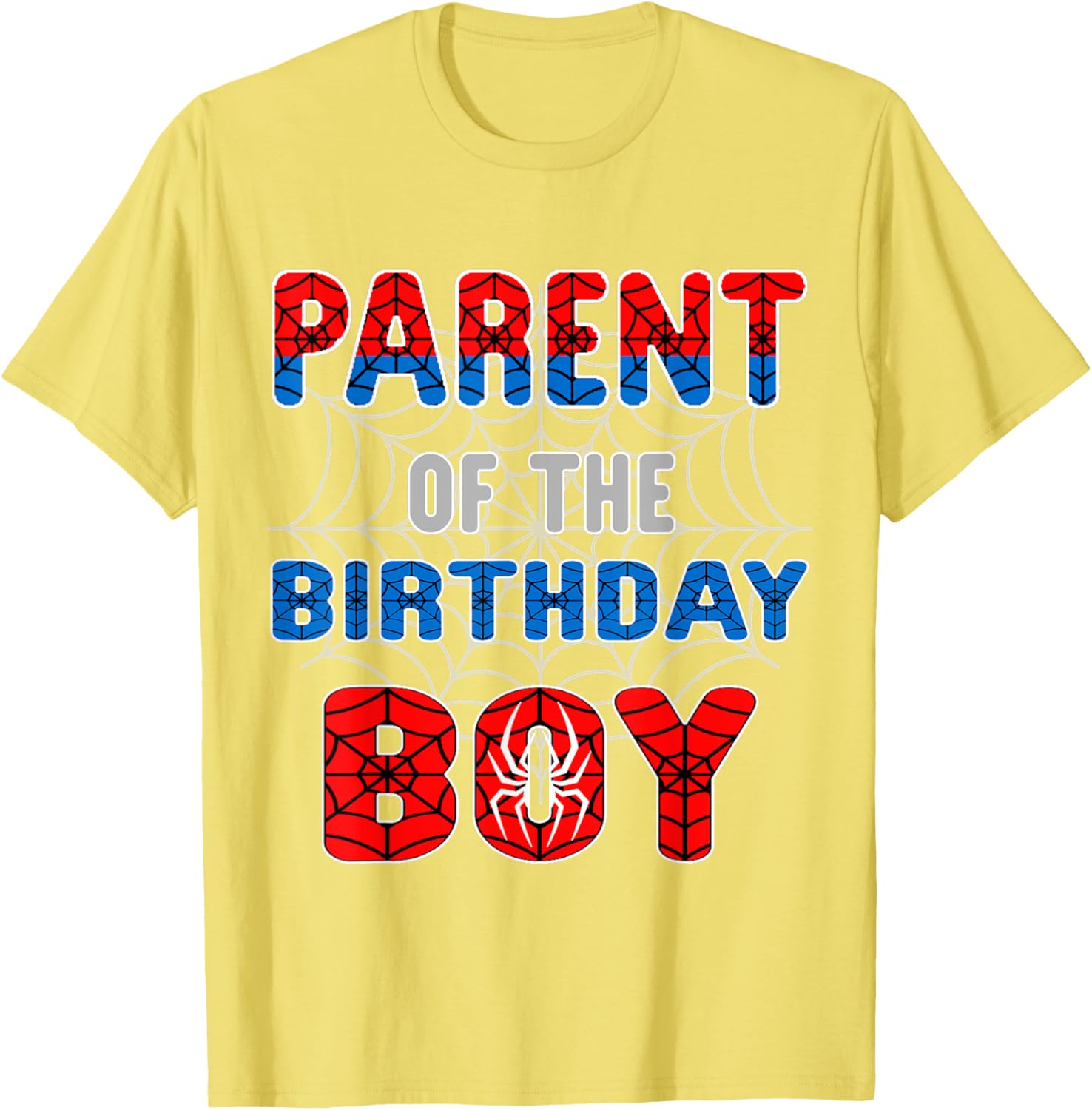 Spider Web Birthday Party T-Shirt for Proud Parents of the Birthday Boy - 20