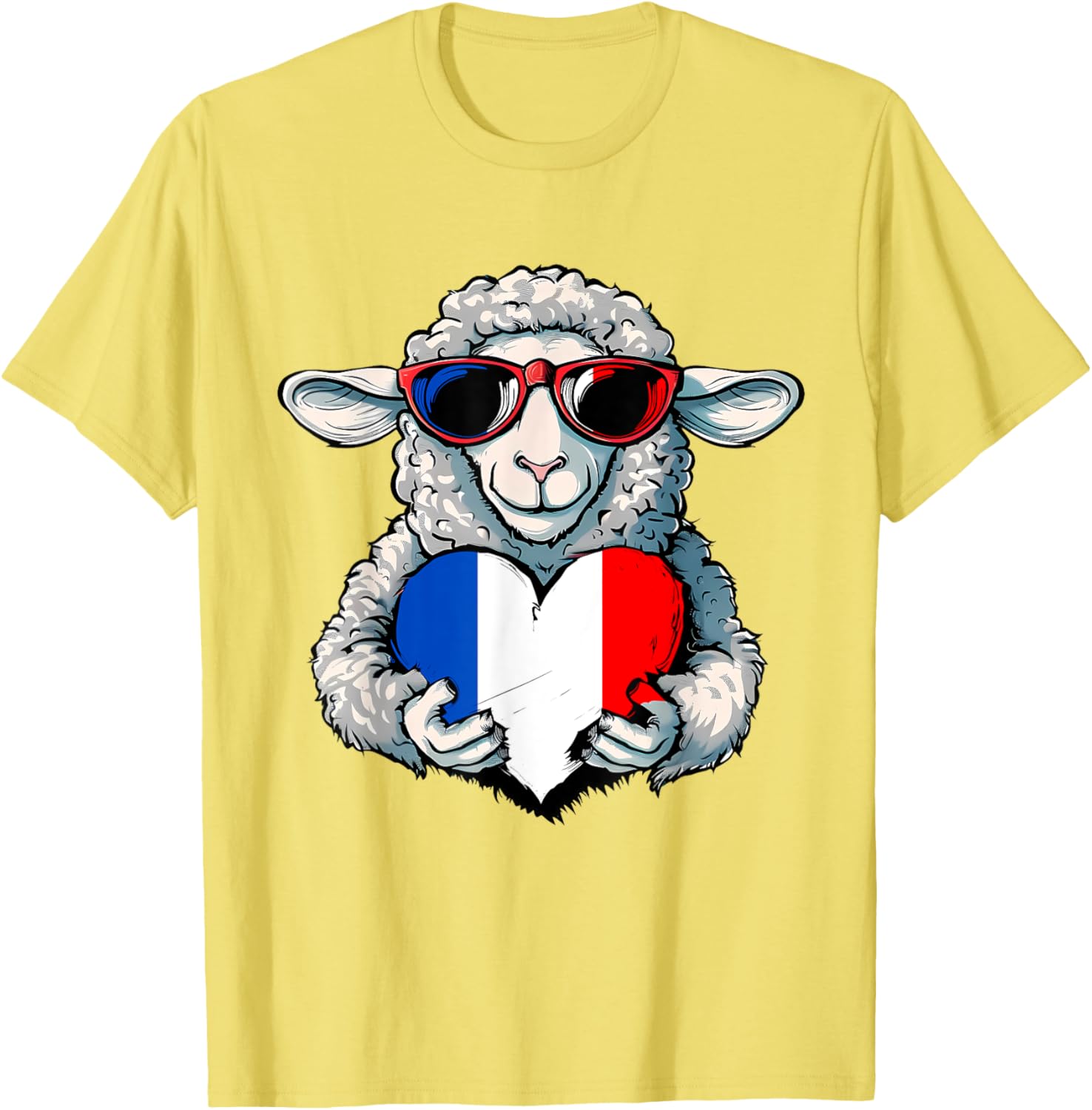 French Pride T-Shirt with France Flag and Sheep Design for Stylish Wear - 9