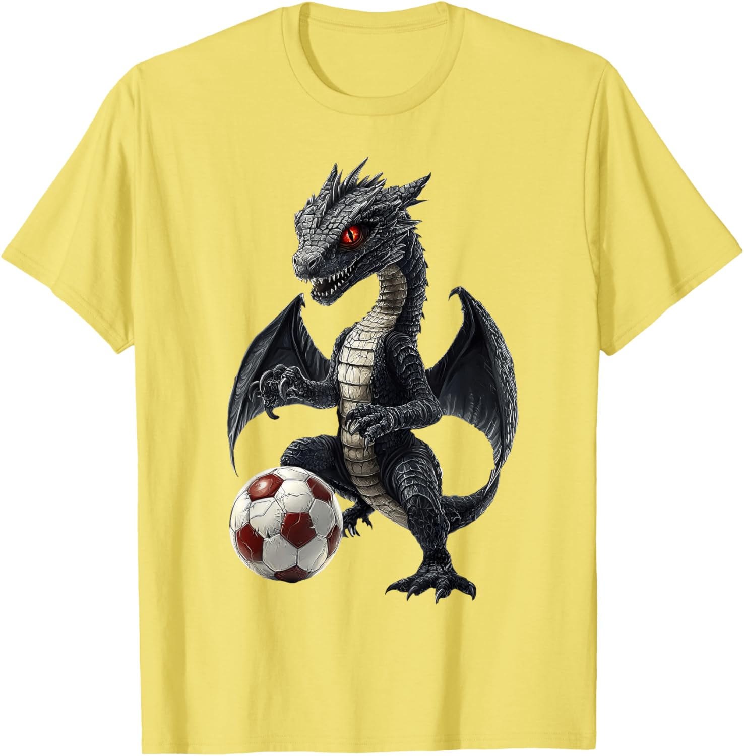 Fun Dragon Playing Soccer T-Shirt for Kids and Adults - Cute Sports Tee - 10