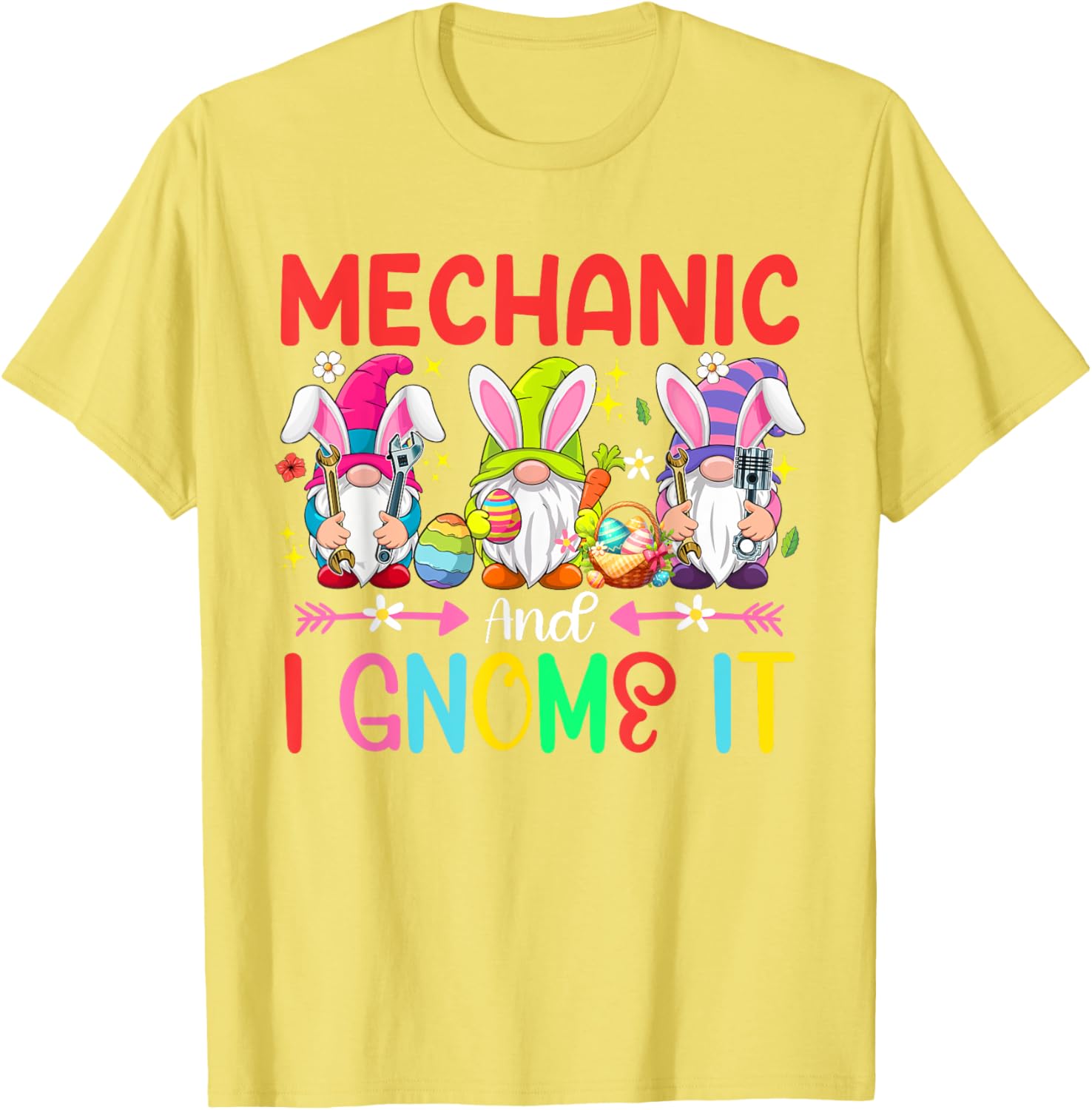 Funny Mechanic and Gnomes Easter Job Team T-Shirt for Gnome Lovers - 4