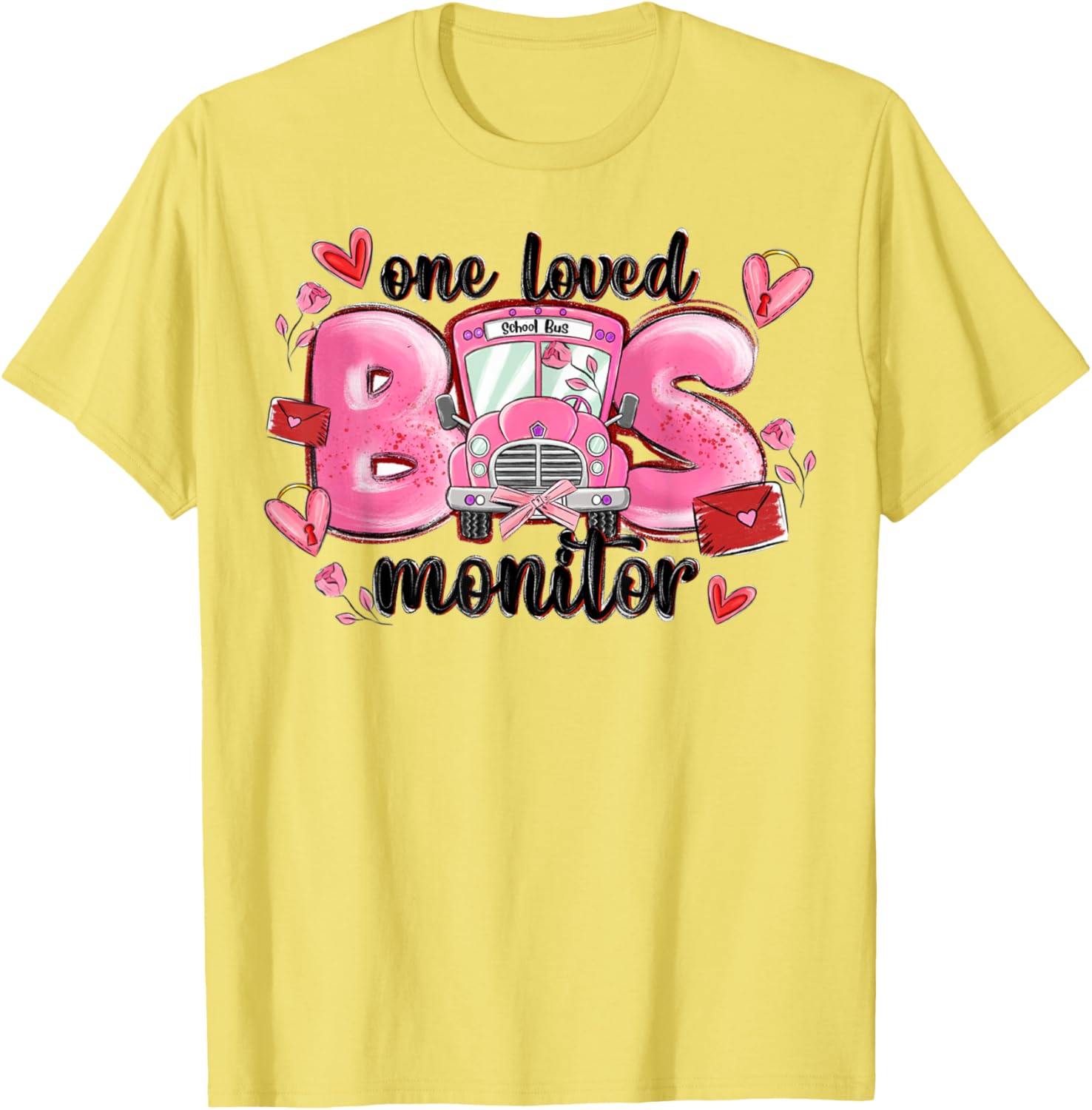 One Loved Bus Monitor Valentine's Day T-Shirt for Kids Gift - 9