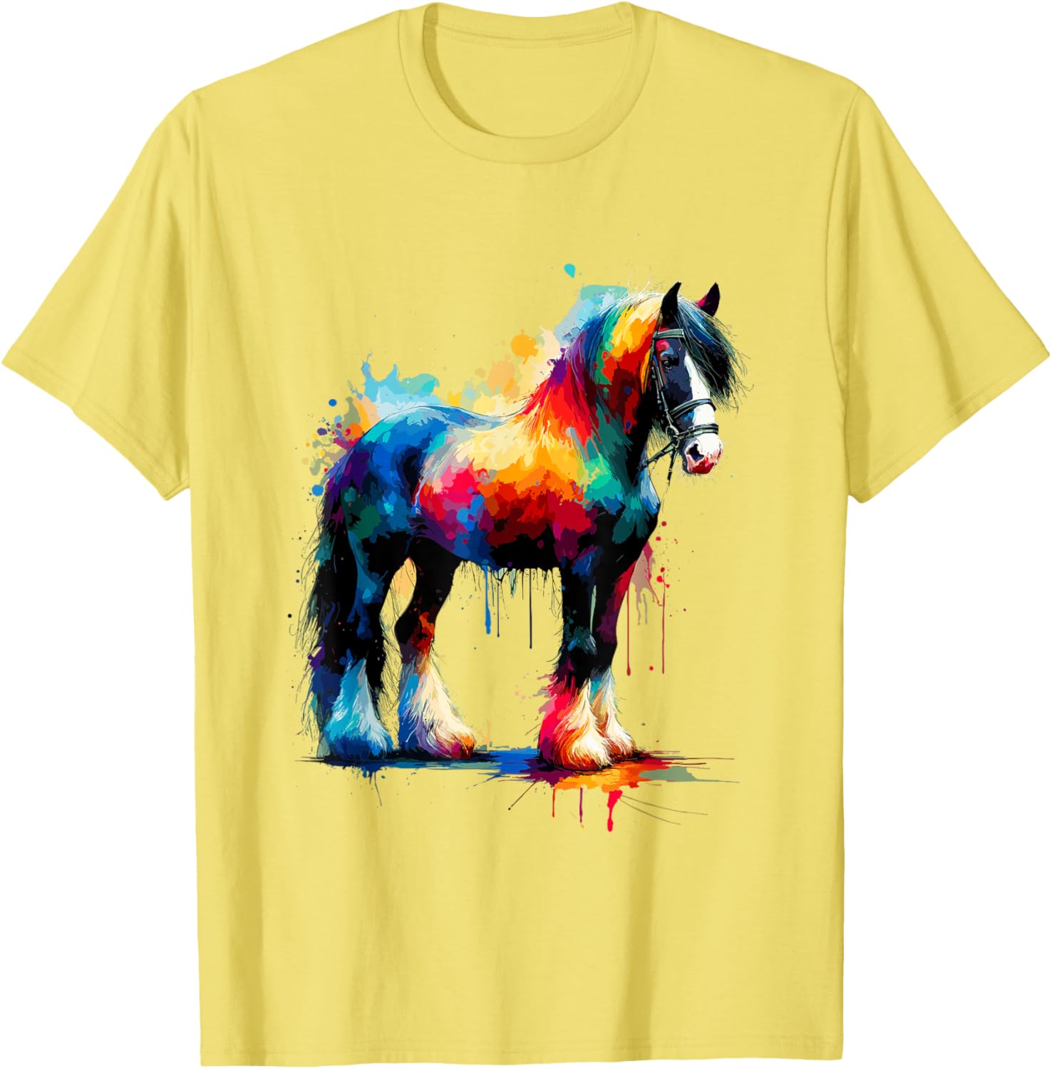 Splash Art Gypsy Vanner Horse T-Shirt for Equestrian Lovers - 8
