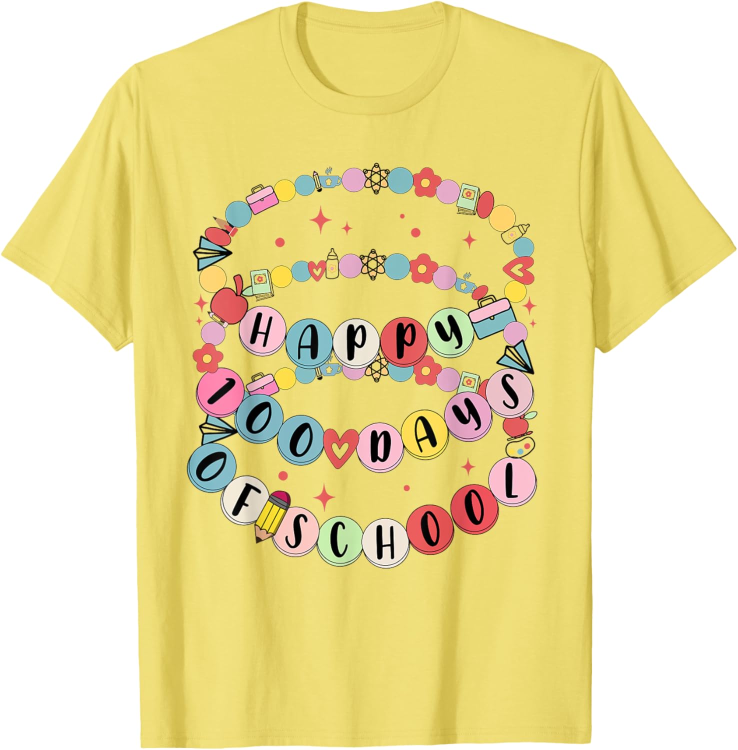 Cute Little Girl 100 Days Of School Friendship Bracelet T-Shirt - 19