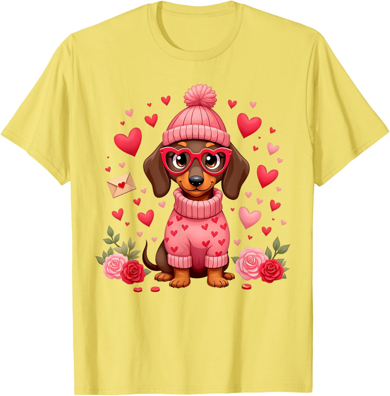 Valentine's Day Dachshund Mom T-Shirt Cute Weiner Dog Love Gift - 7